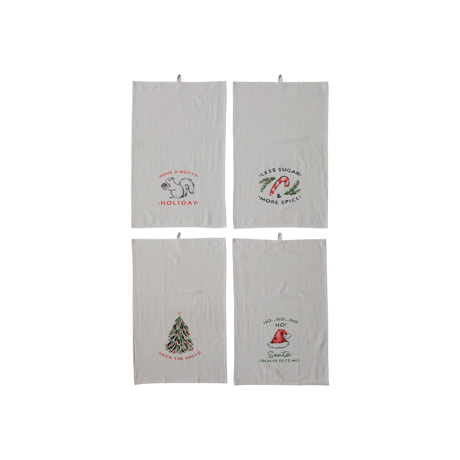Hello Honey® 28" Cotton Printed Tea Towel with Loop Set