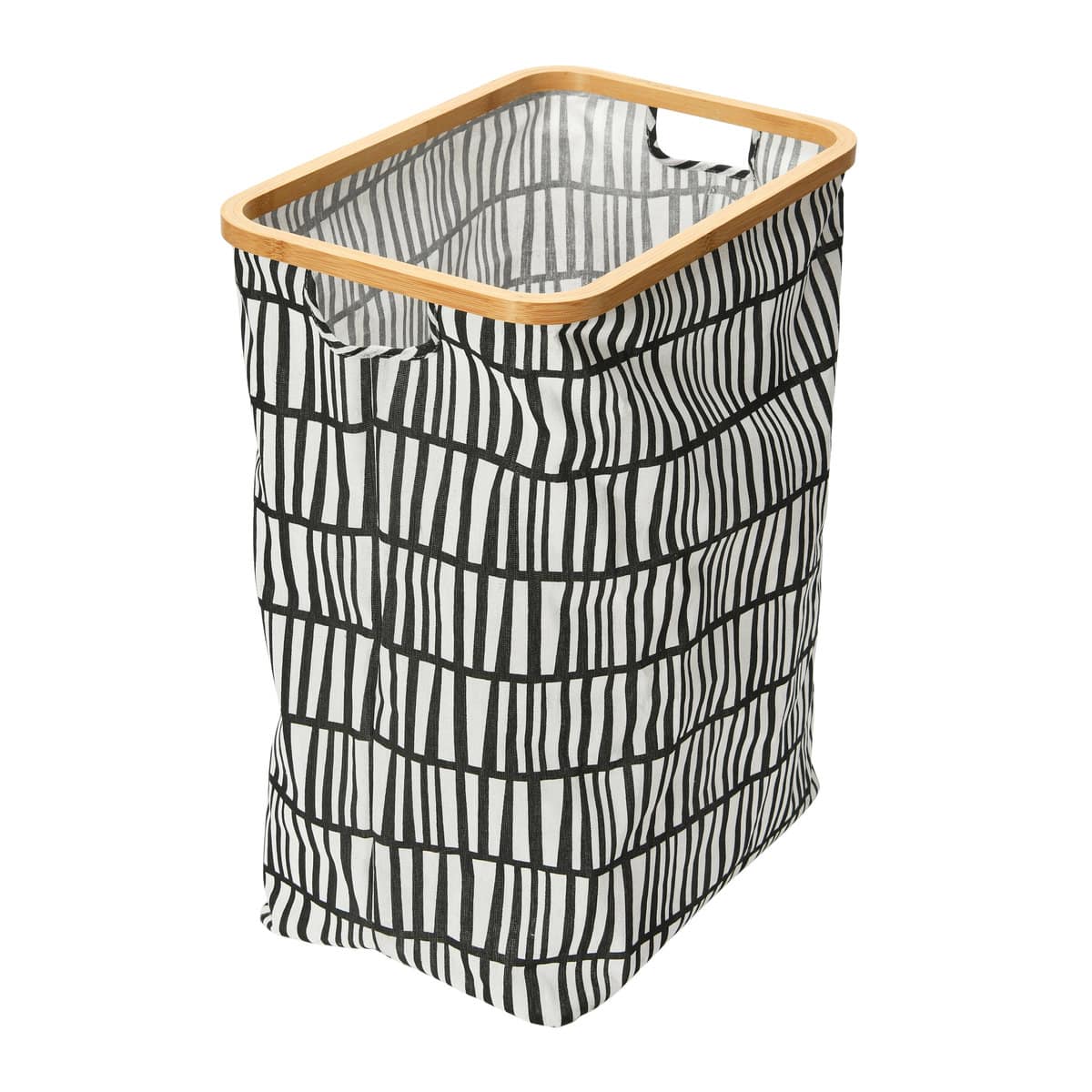 Household Essentials Krush Bamboo Rimmed Hamper (Rectangular, Black)