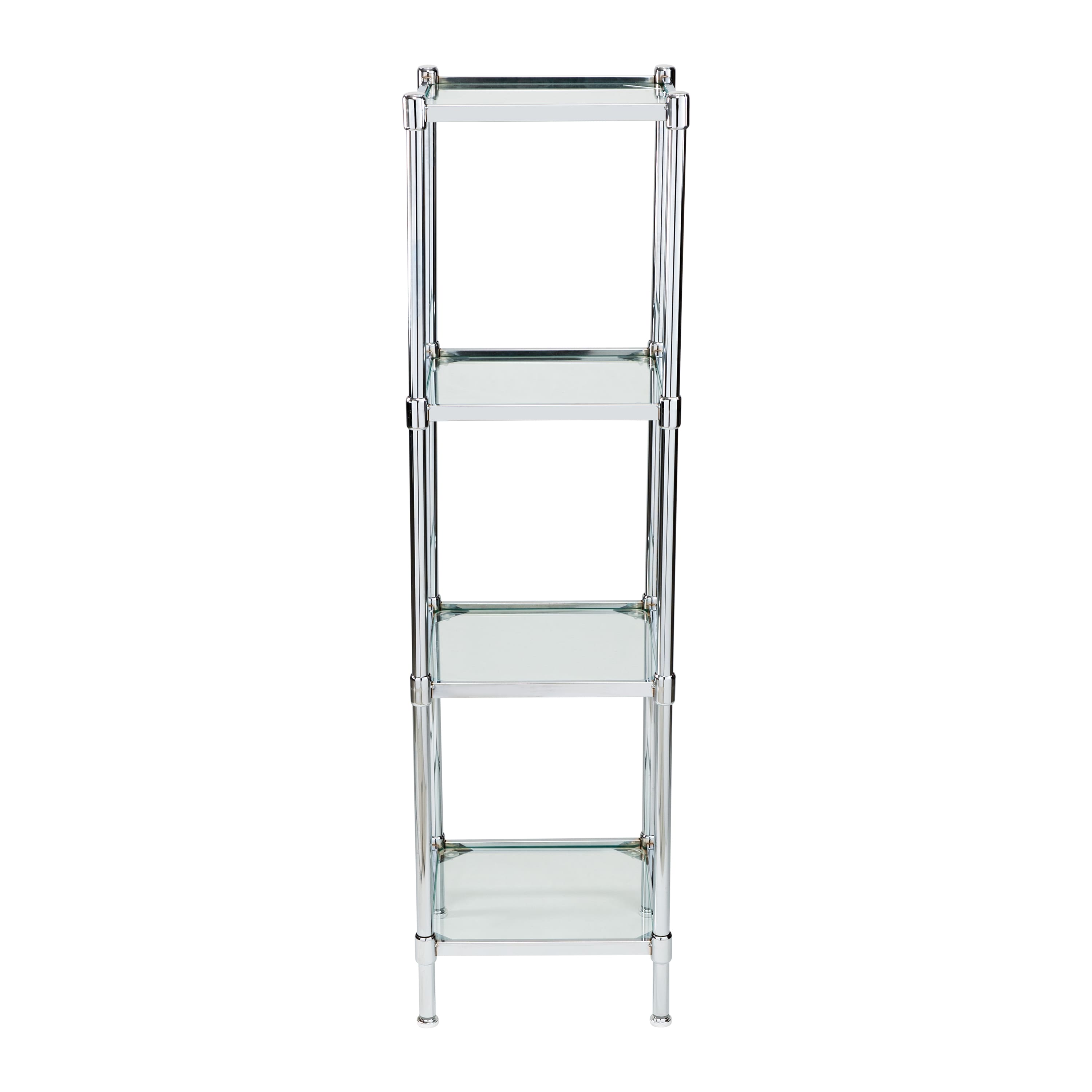 Organize It All Free Standing 4-Tier Glass Shelf Tower 