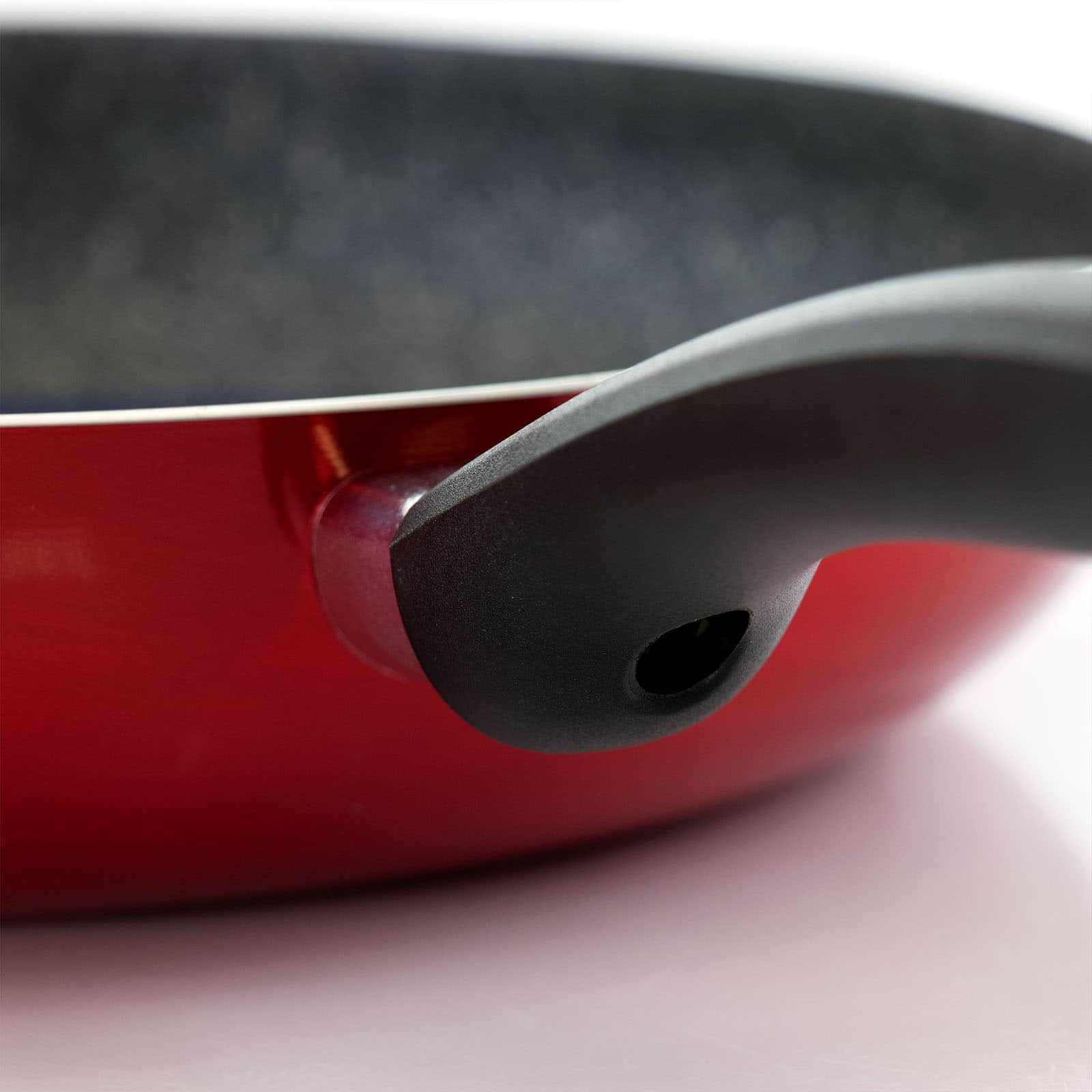 Oster Merrion 12" Red Aluminum Frying Pan With Bakelite Handle