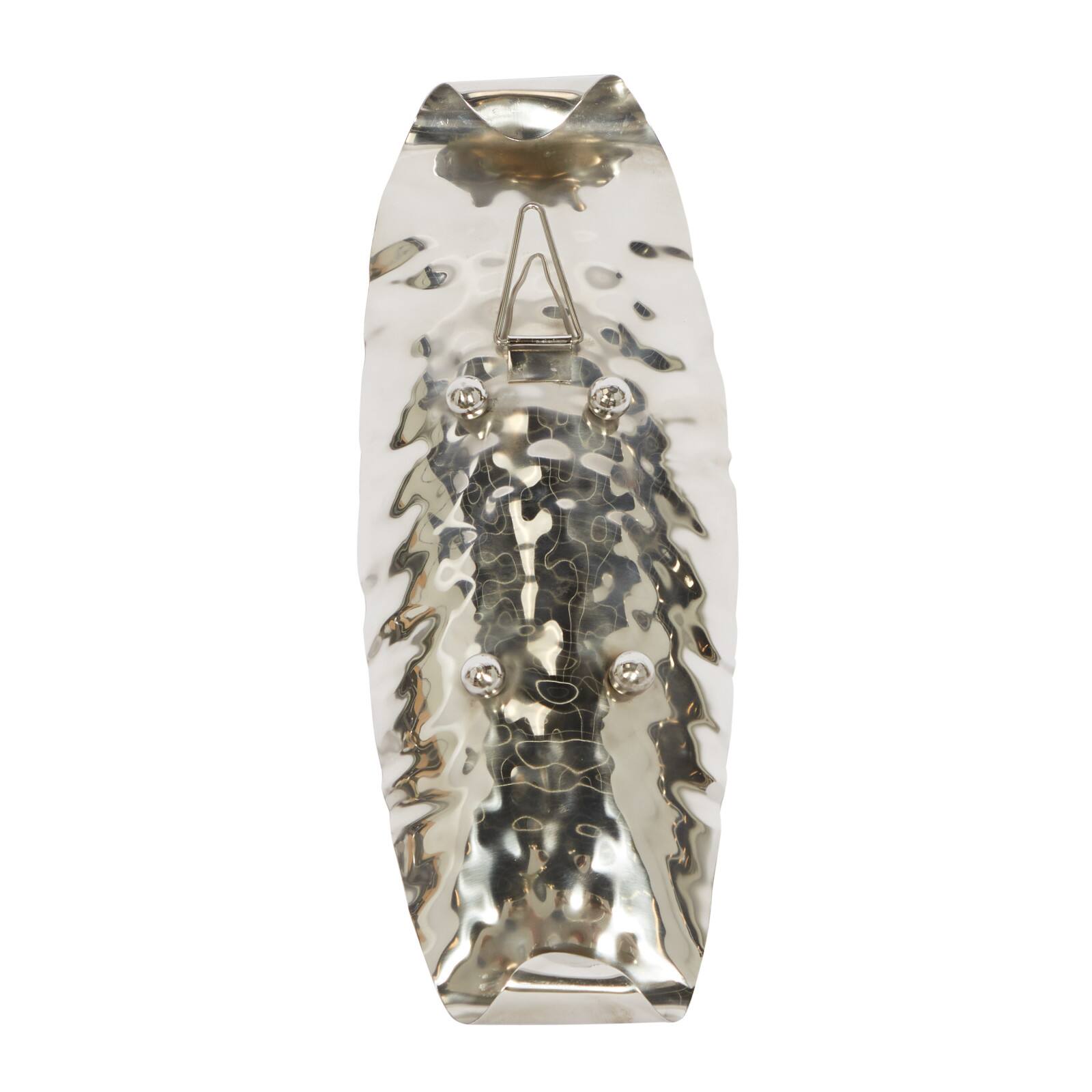 Set of 2 Silver Stainless Steel Contemporary Wall Sconce, 13.5", 18.5"