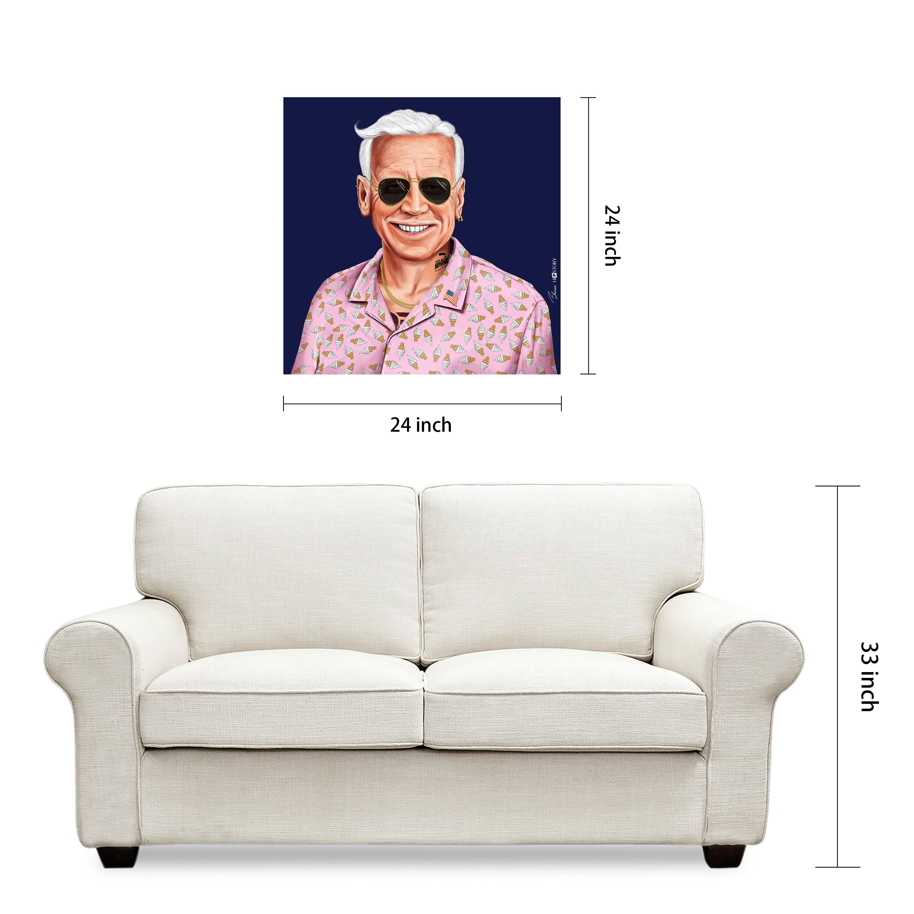 Empire Art Direct Hipstory™ 24" x 24" Hip Joe Biden Frameless Free Floating Printed Tempered Glass Wall Art