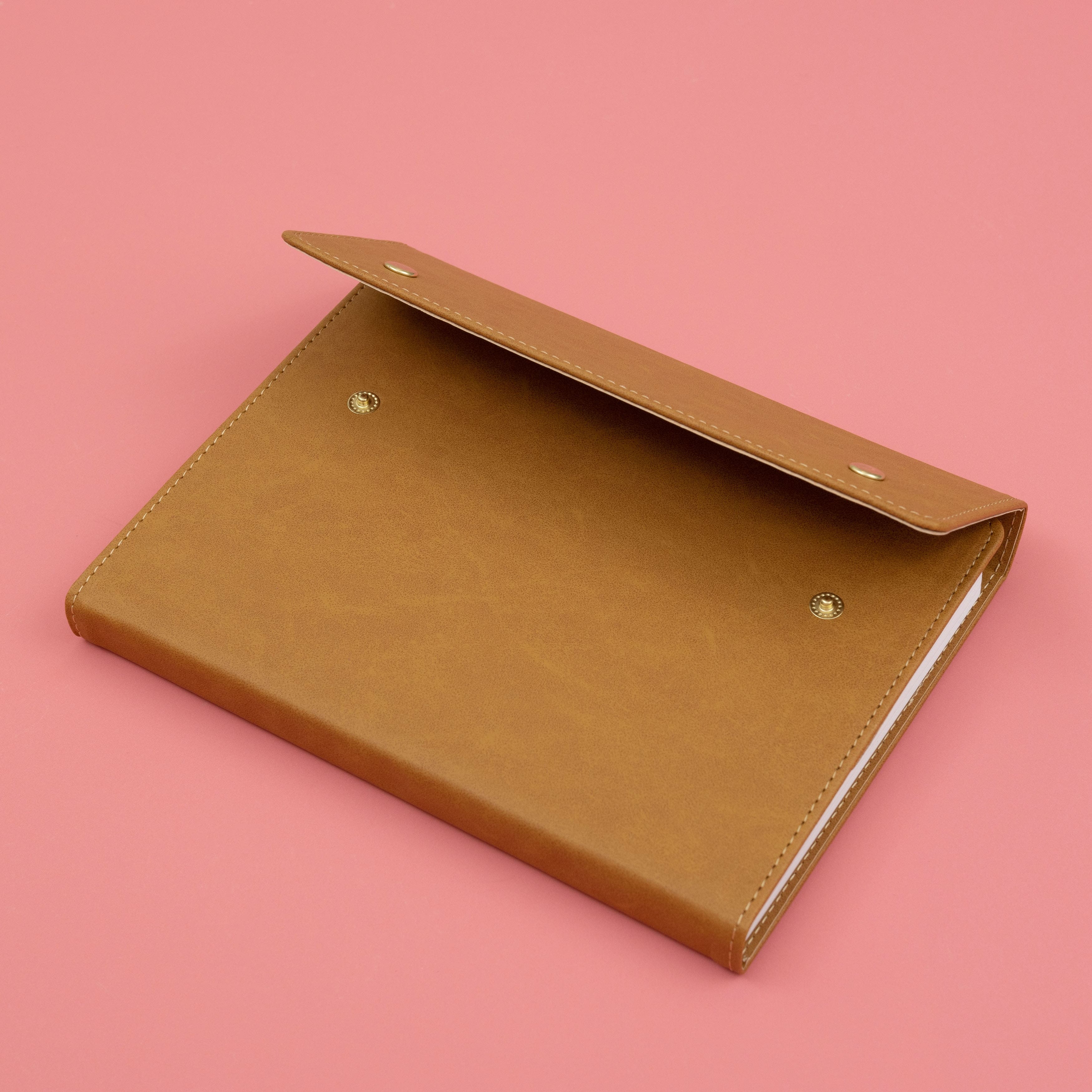 American Crafts™ Brown 6" x 8.25" Point Planner Snap Leatherette with Dot Grid, 120 Sheets