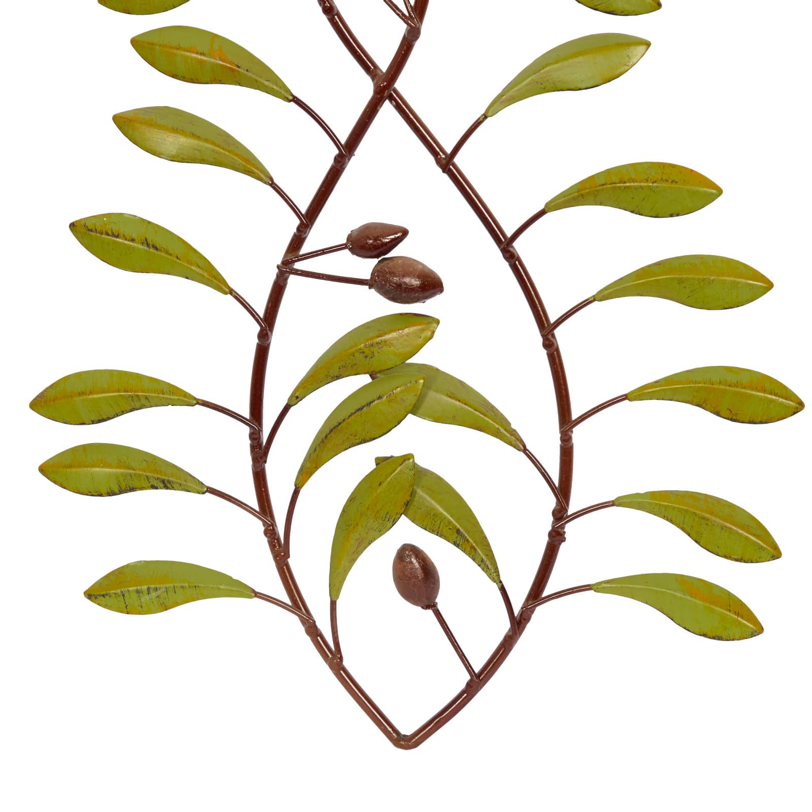 Green Metal Traditional Leaves Wall Décor Set
