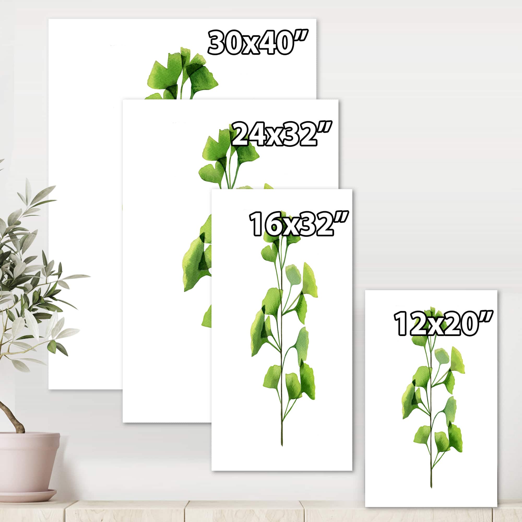 Designart - Green Field Plant Foliage - Farmhouse Canvas Wall Art Print