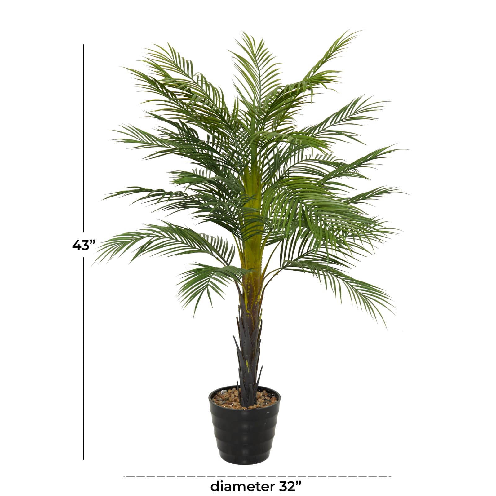 43" Green PVC Contemporary Potted Artificial Tree