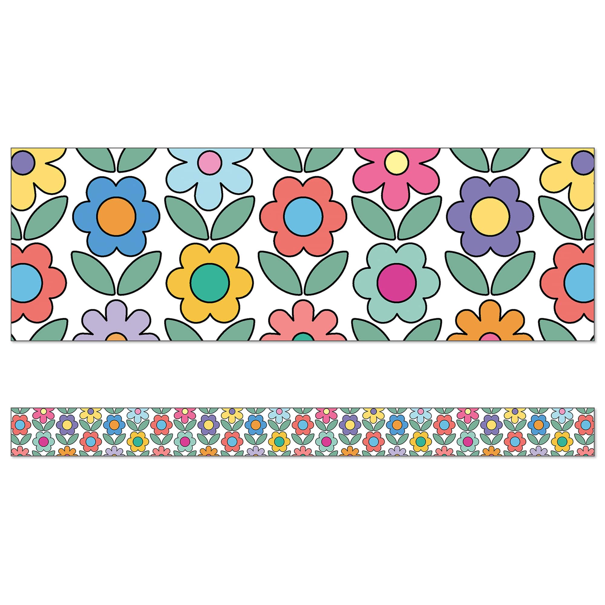 Carson Dellosa®  Retro Remix Flowers Straight Borders Sets, 6ct. 
