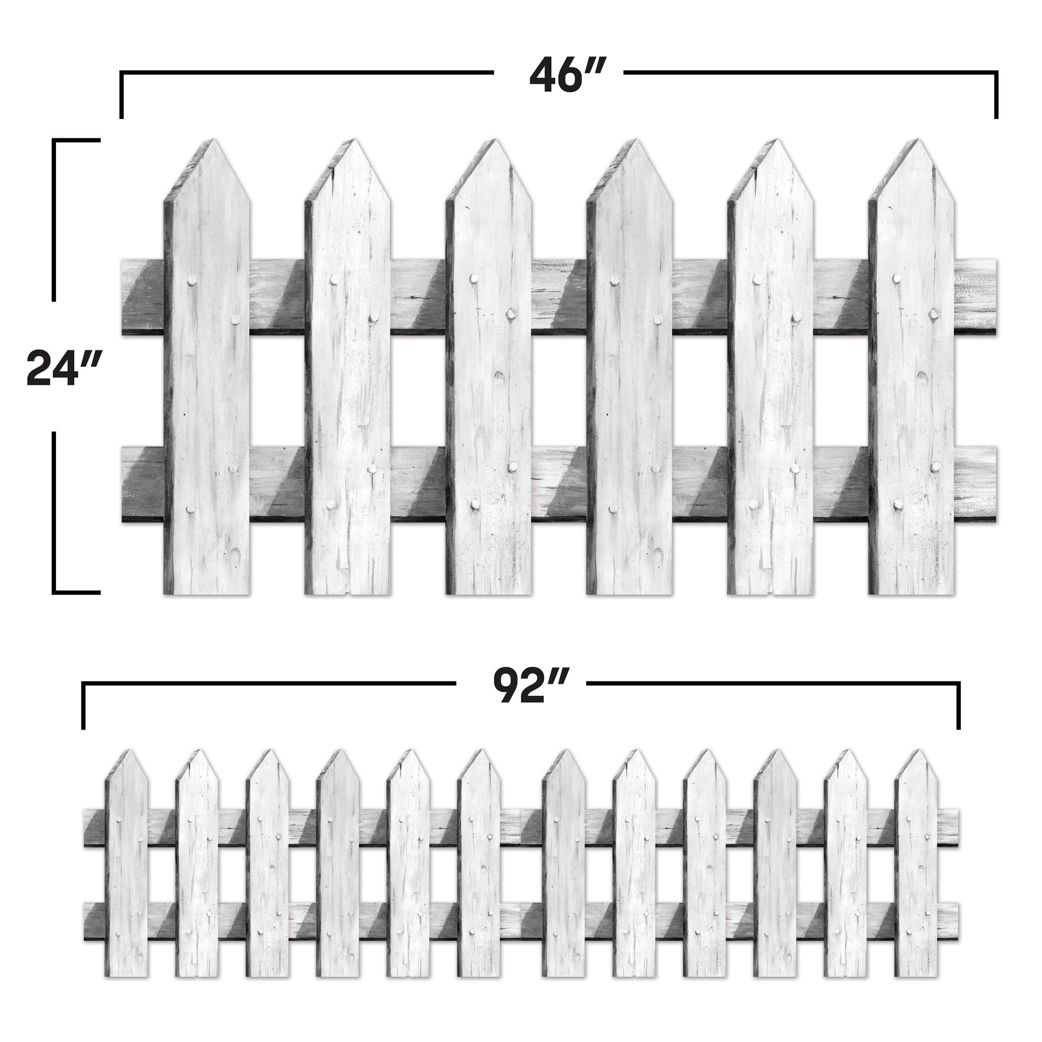 Beistle 24" x 46" White Picket Fence Stand-Ups, 2ct.