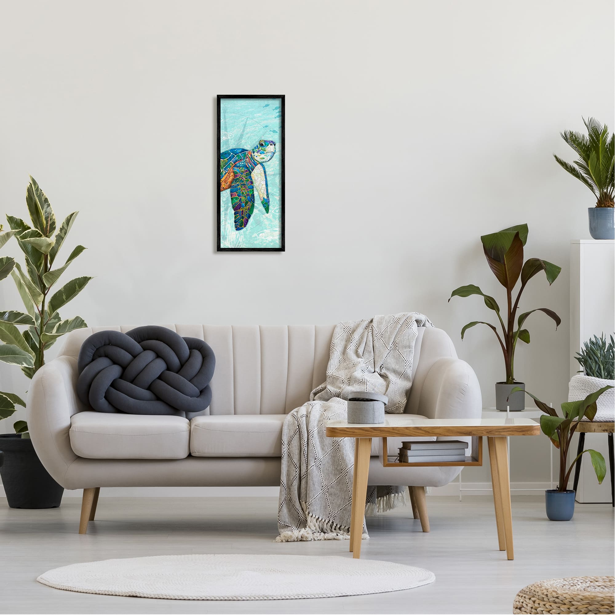 Stupell Industries Sea Turtle Underwater Ocean Mosaic Collage Framed Giclee Art