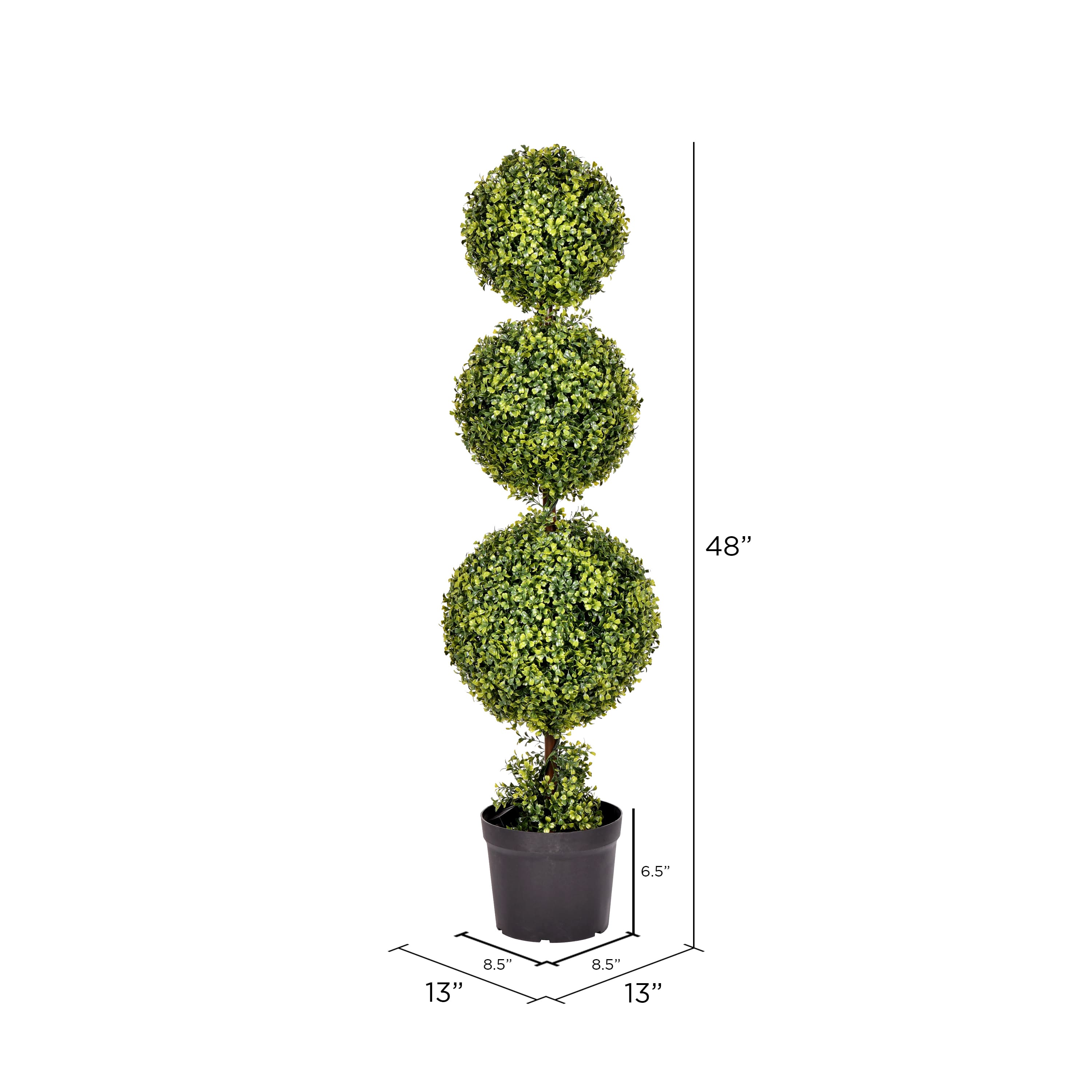 4ft. Artificial Triple Ball Green Boxwood Topiary