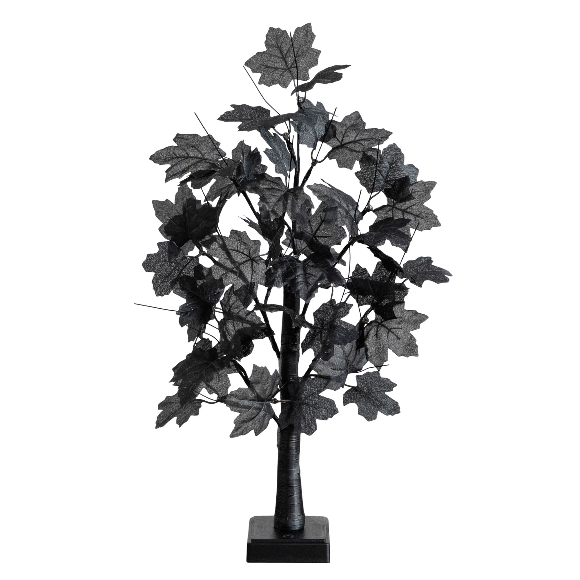 2ft. Pre-Lit Artificial Halloween Black Maple Tree with 24 Orange & Purple LED Lights