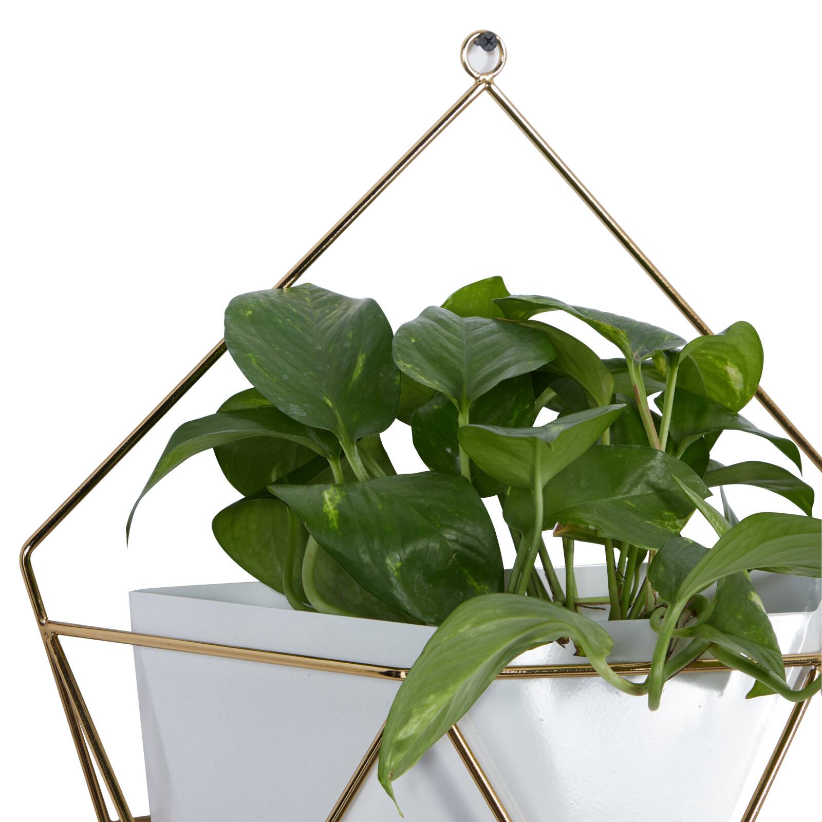 CosmoLiving by Cosmopolitan Set of 2 White Metal Contemporary Planter, 12", 15"