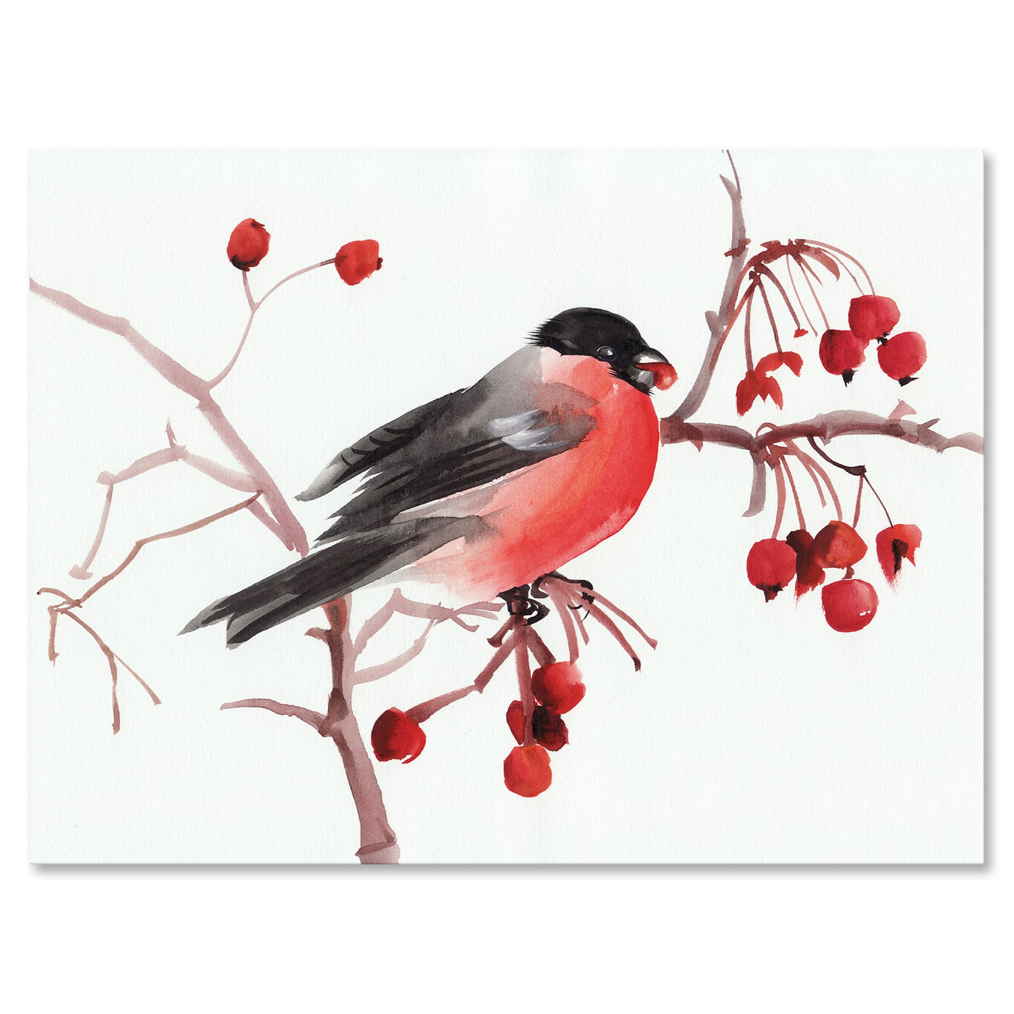 Designart - Bullfinch Bird On A Branch