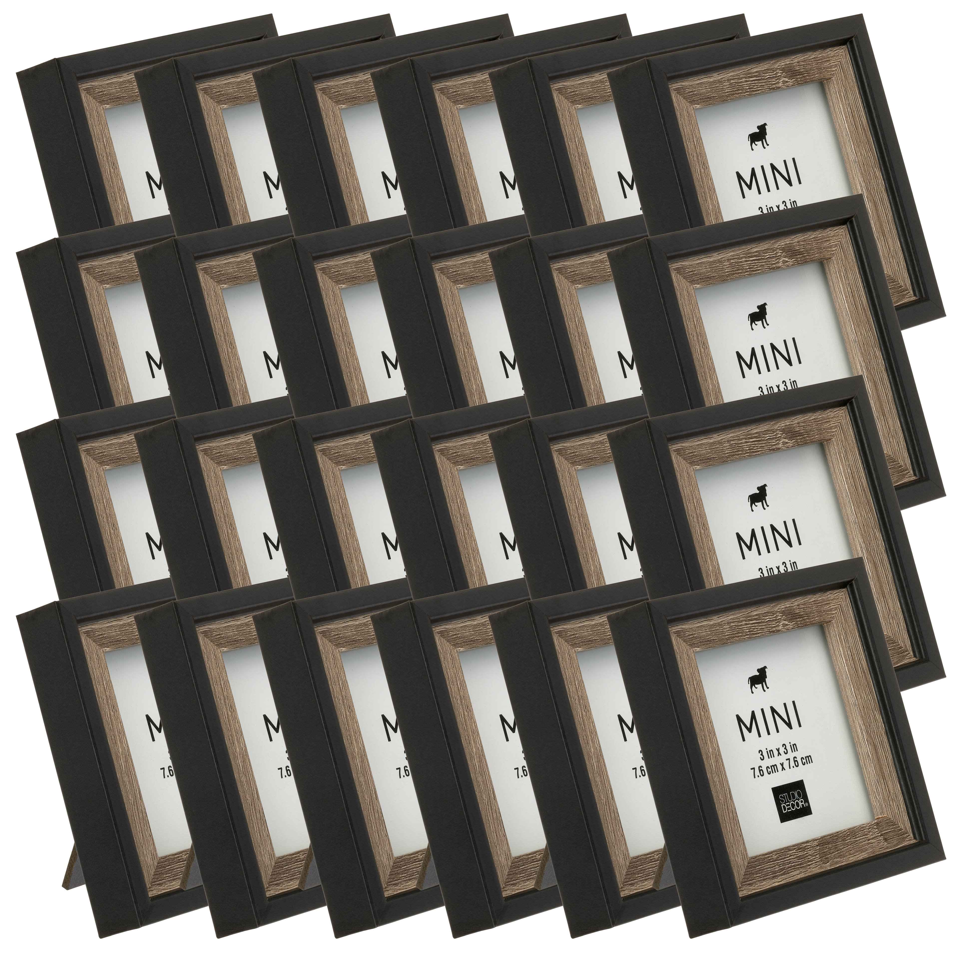 24 Pack: Gray & Black 3" x 3" Mini Frame by Studio Décor®