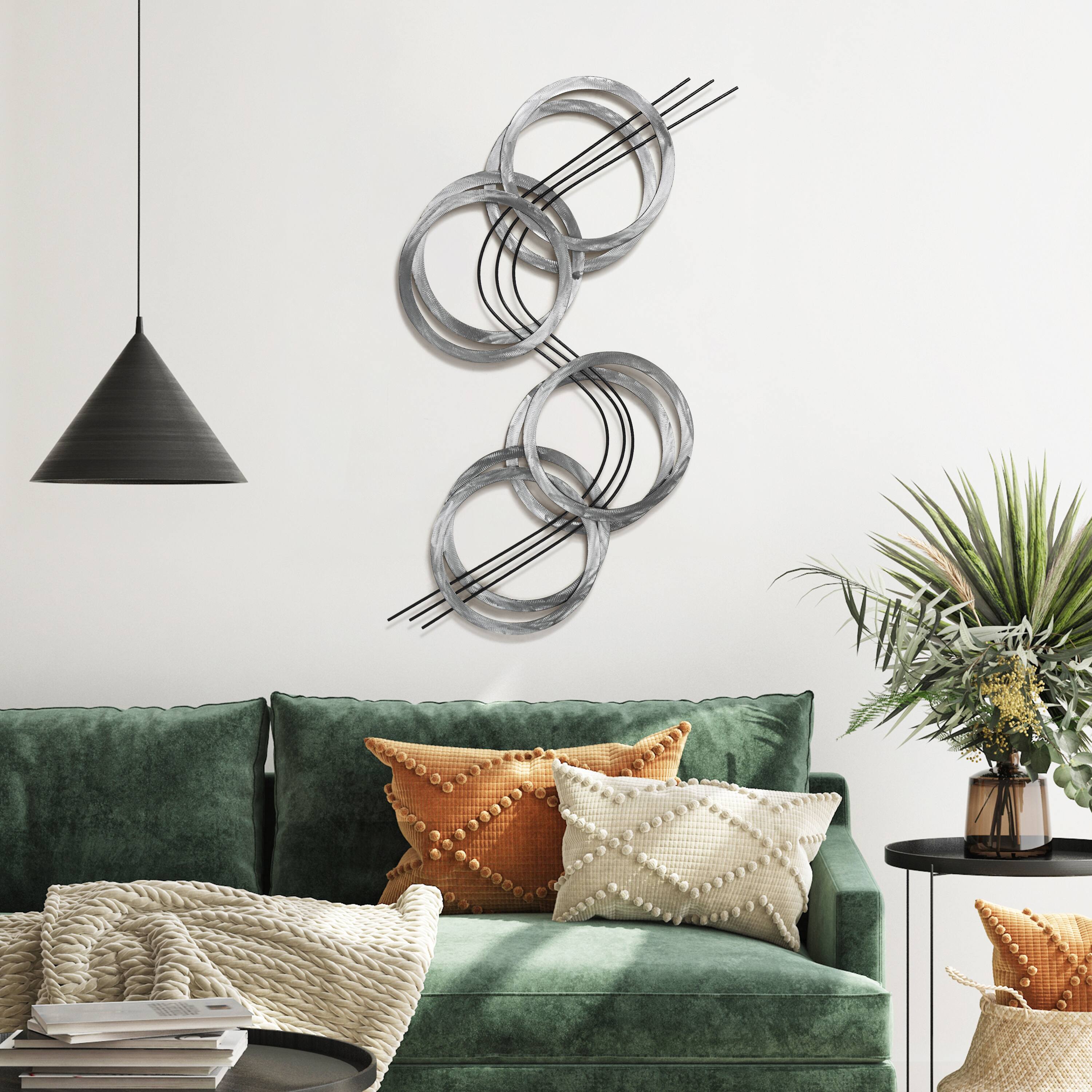 Empire Art Direct 47" x 25" Flowing Hand Painted Etched Metal Wall Sculpture