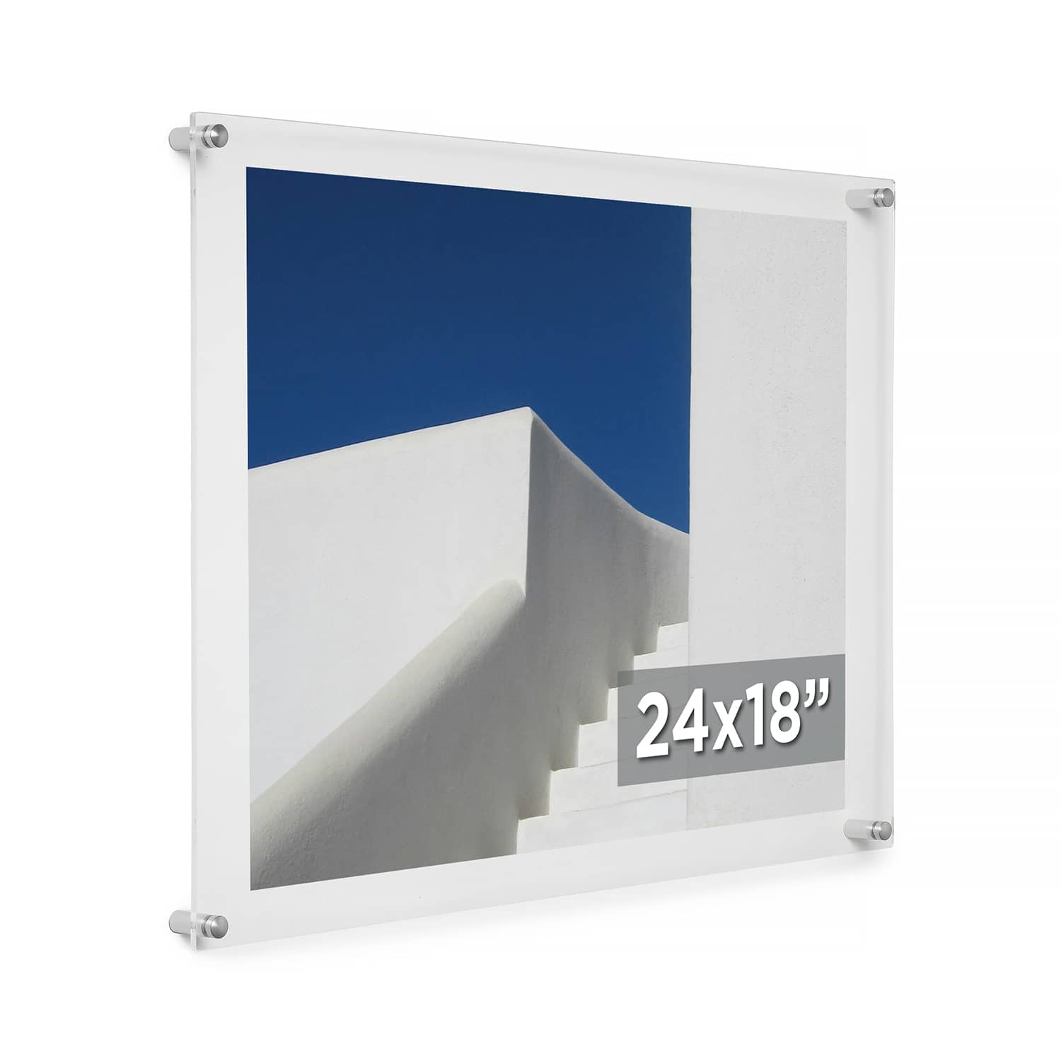 Cool Modern Frames Clear Acrylic Float Frame with Silver Hardware