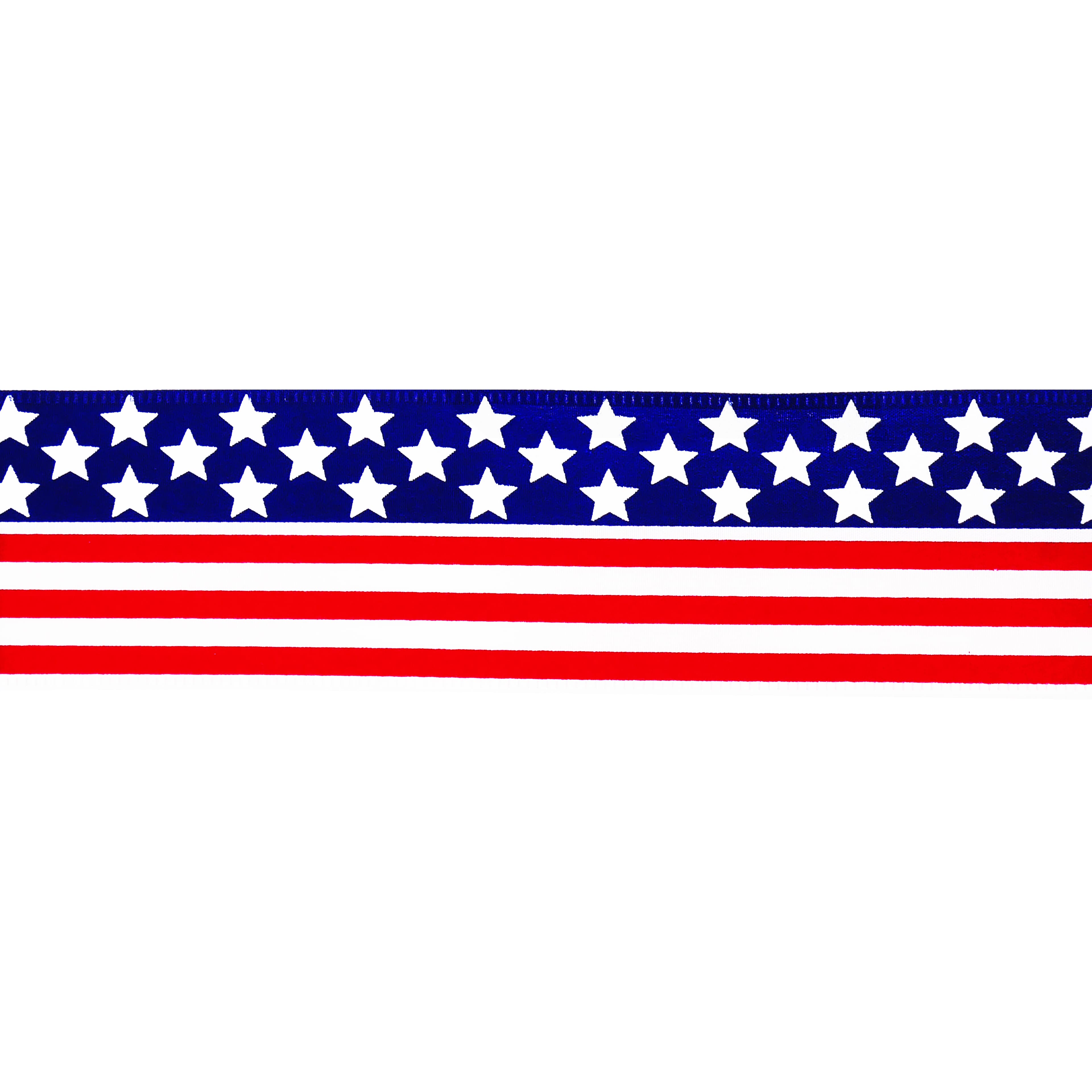 2.5" x 6.6yd. American Flag Wired Pongee Ribbon by Celebrate It®