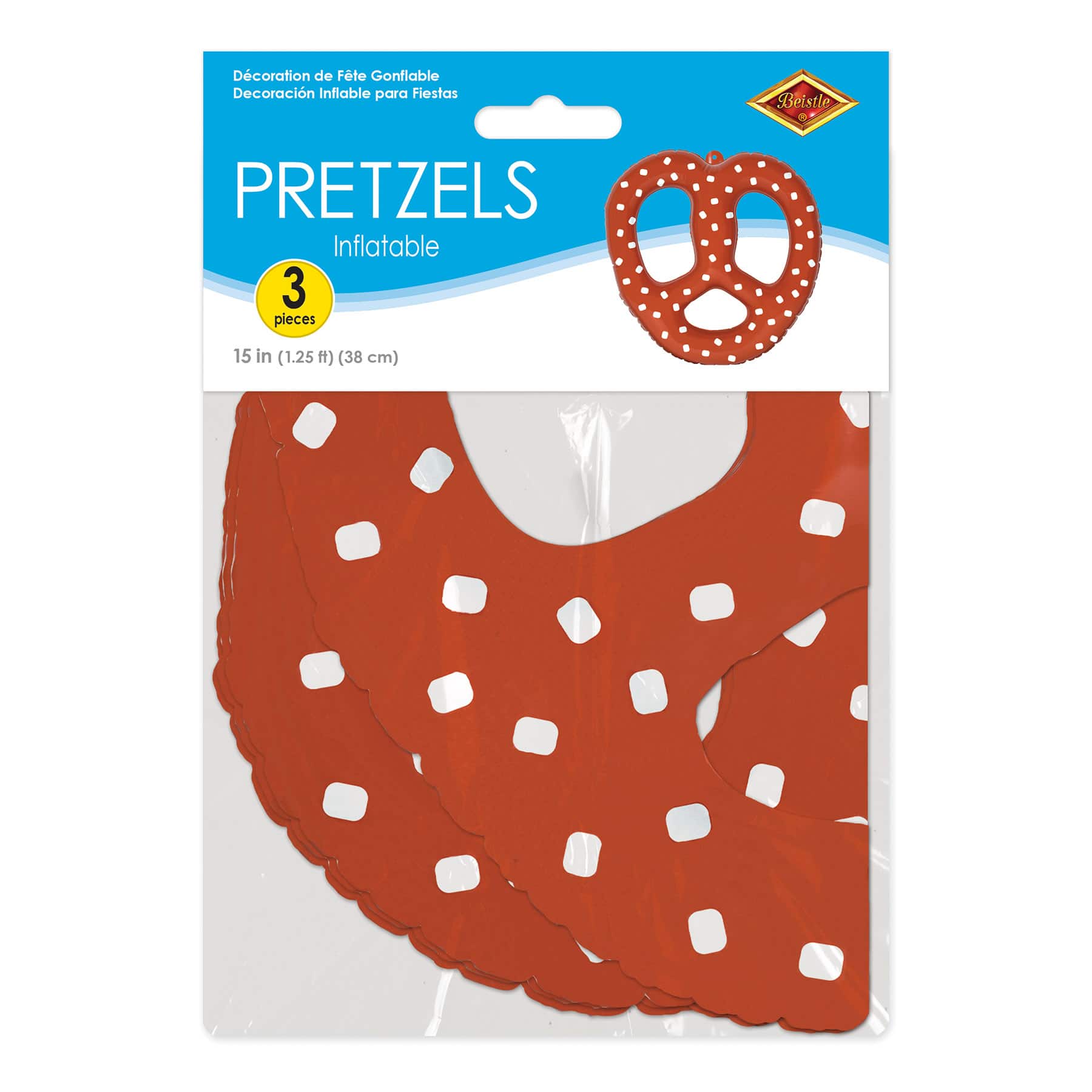 Beistle 15" Brown Inflatable Pretzels, 3ct.