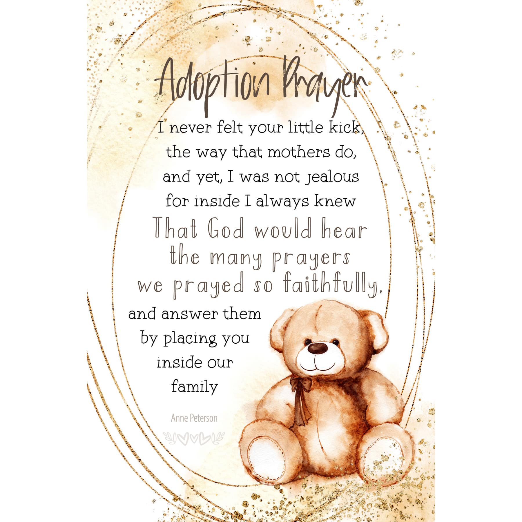 Adoption Prayer Inspirational Wood Plaque