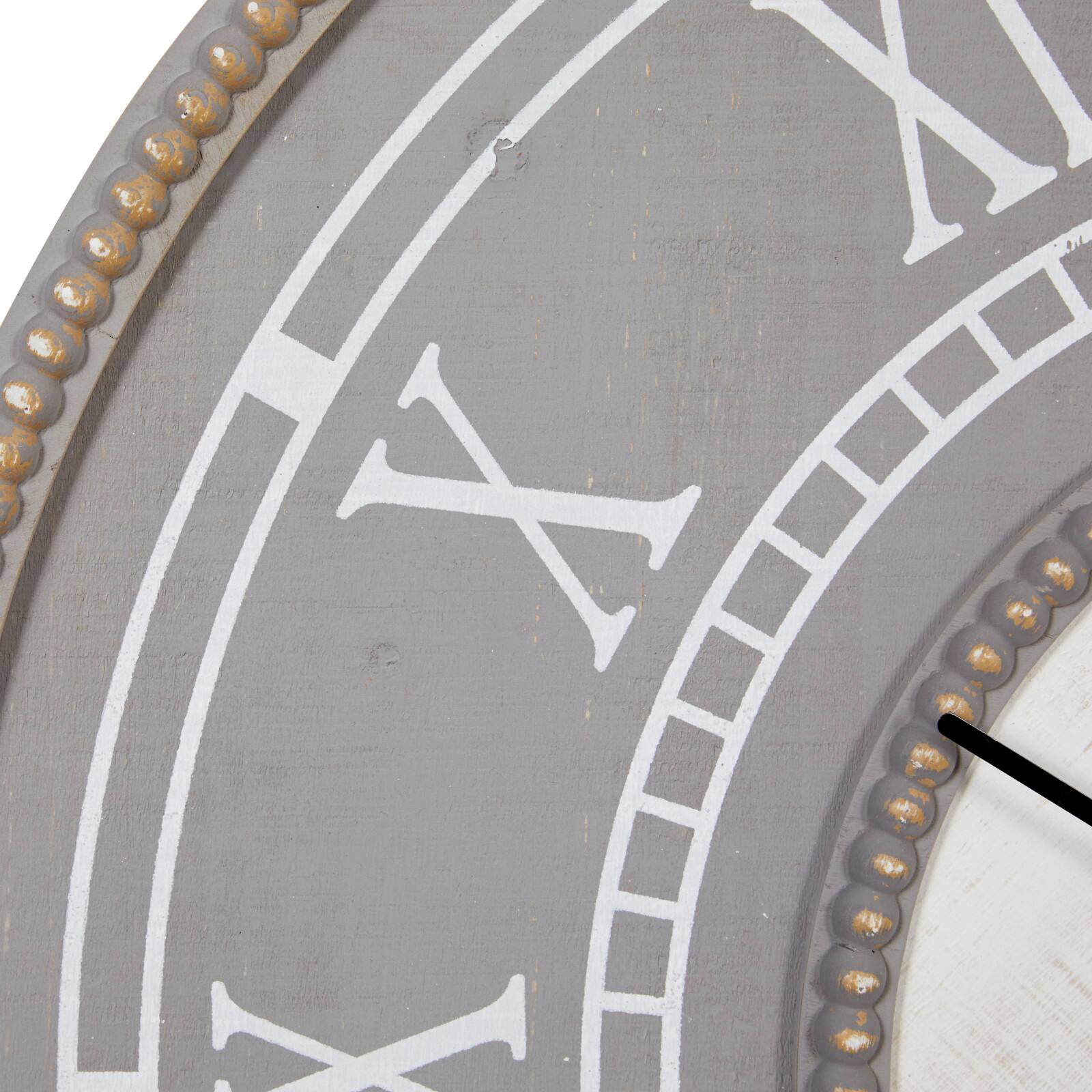 30" Gray Wood Farmhouse Wall Clock