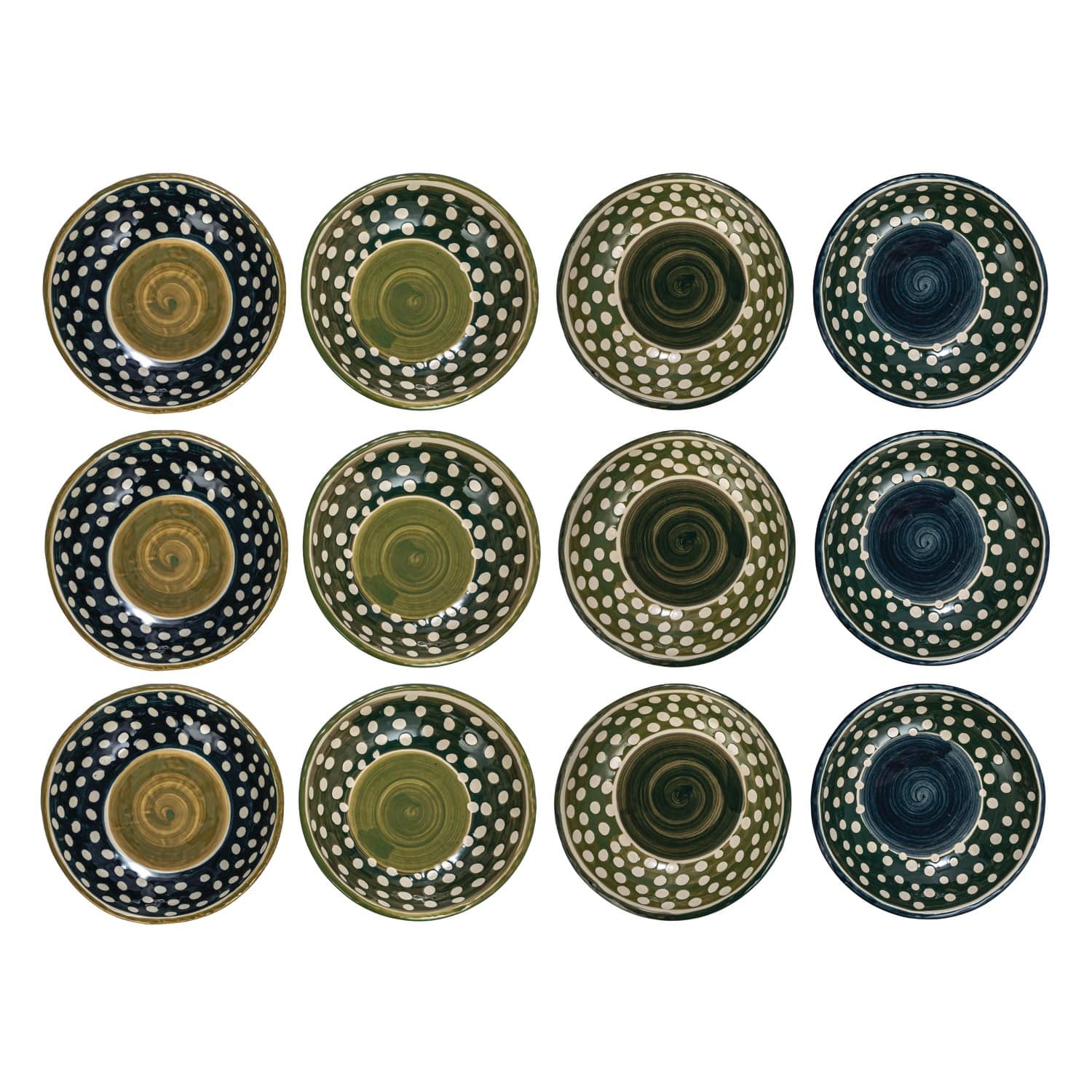 Hello Honey® 7" Polka Dot & Swirl Stoneware Bowl, 12ct.