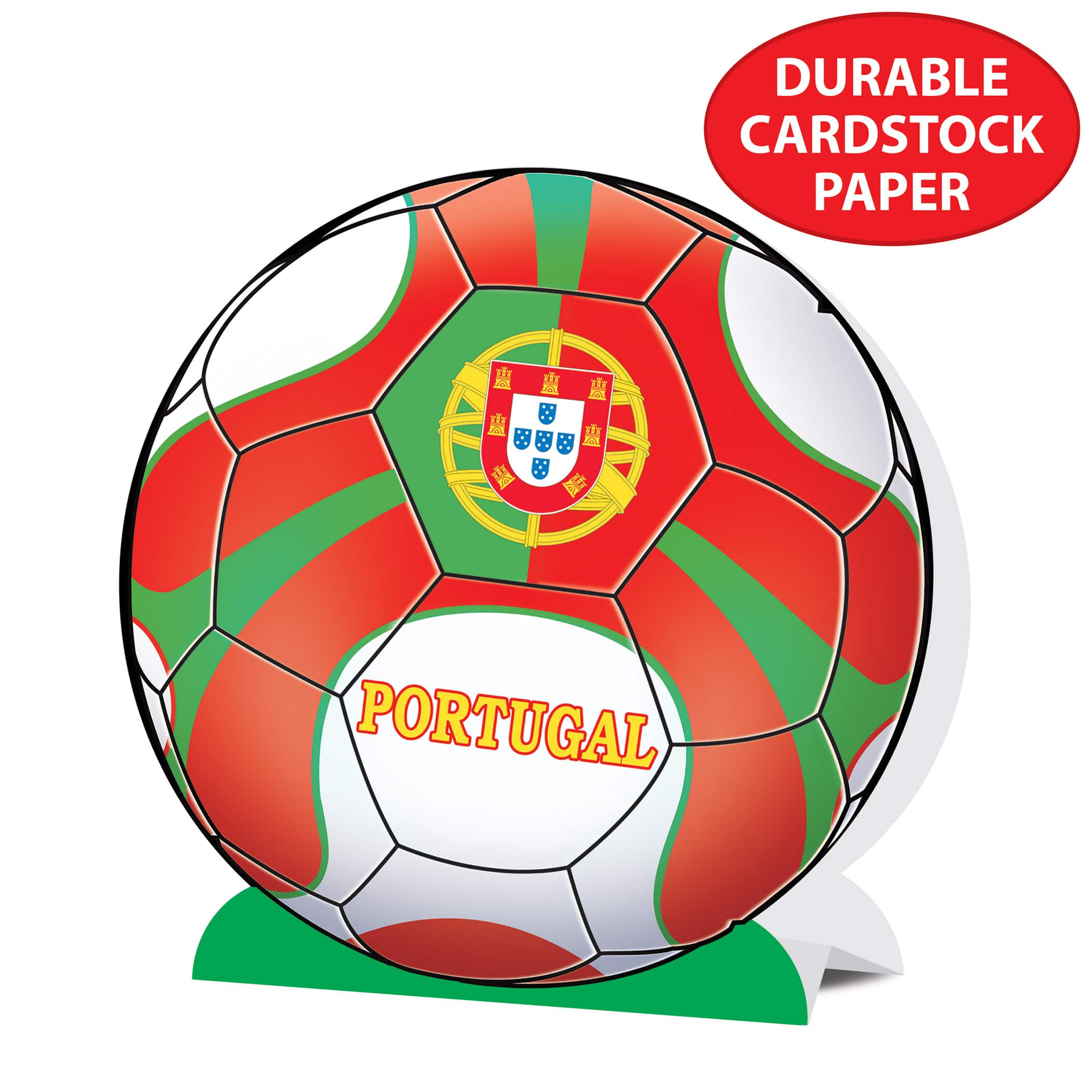 9.25" Portugal 3D Soccer Ball Centerpieces, 2ct.