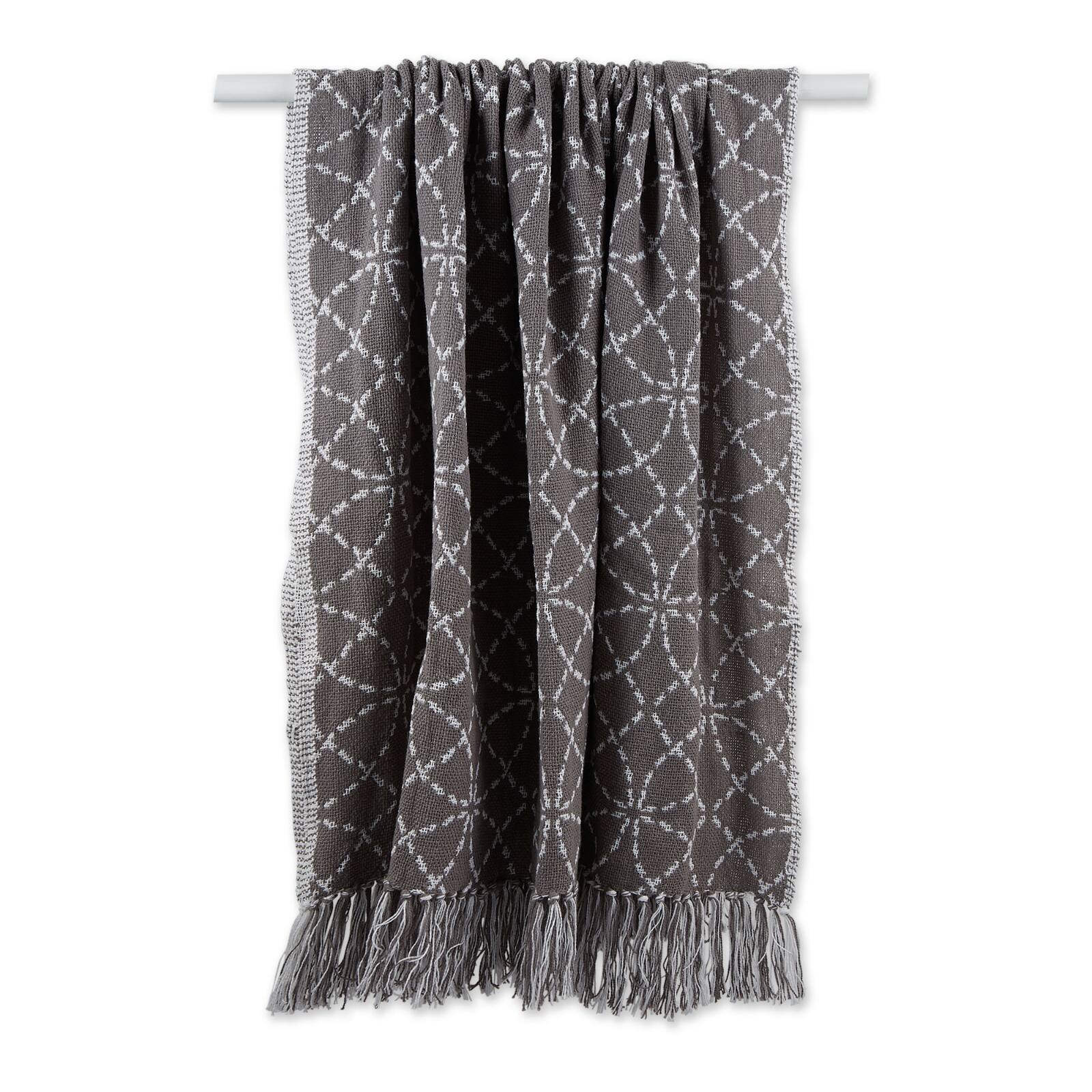Gray Concentric Circles Throw