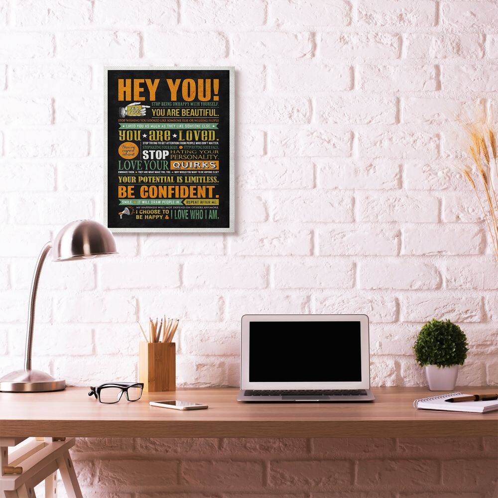 Stupell Industries Hey You Inspirational Canvas Wall Art