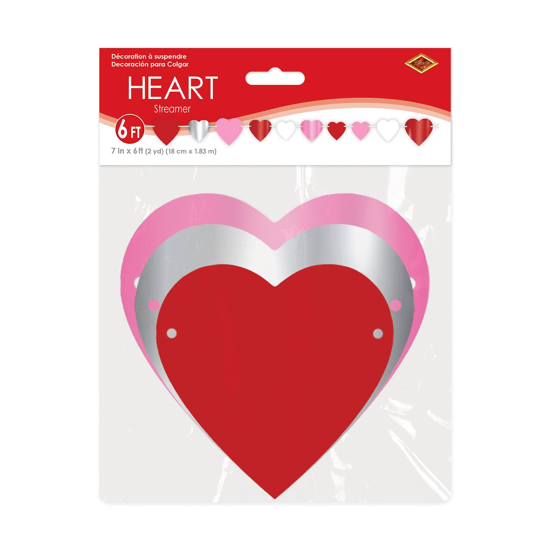 Beistle 6ft. Heart Streamer