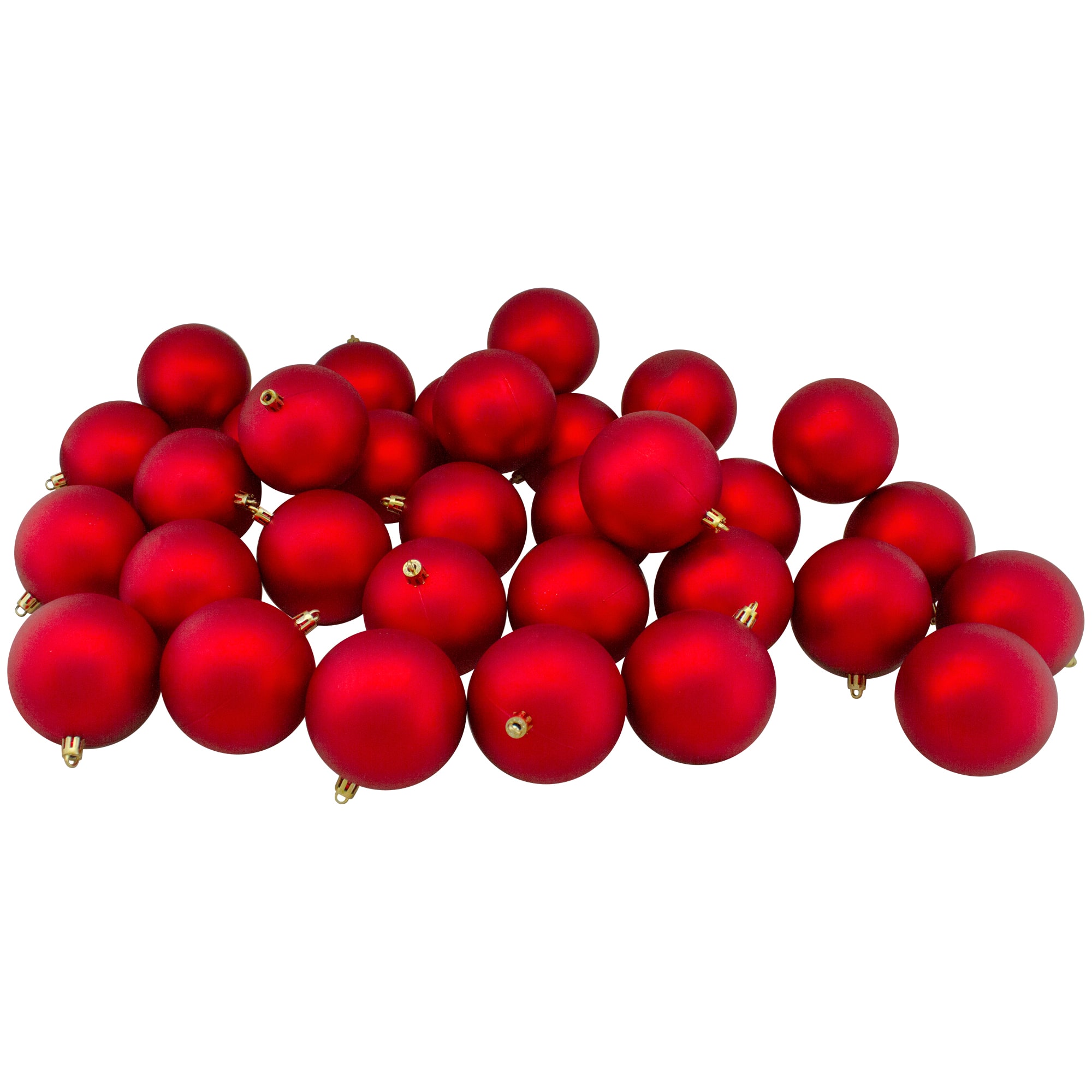 32ct Red Matte Shatterproof Christmas Ball Ornaments 3.25" (80mm)