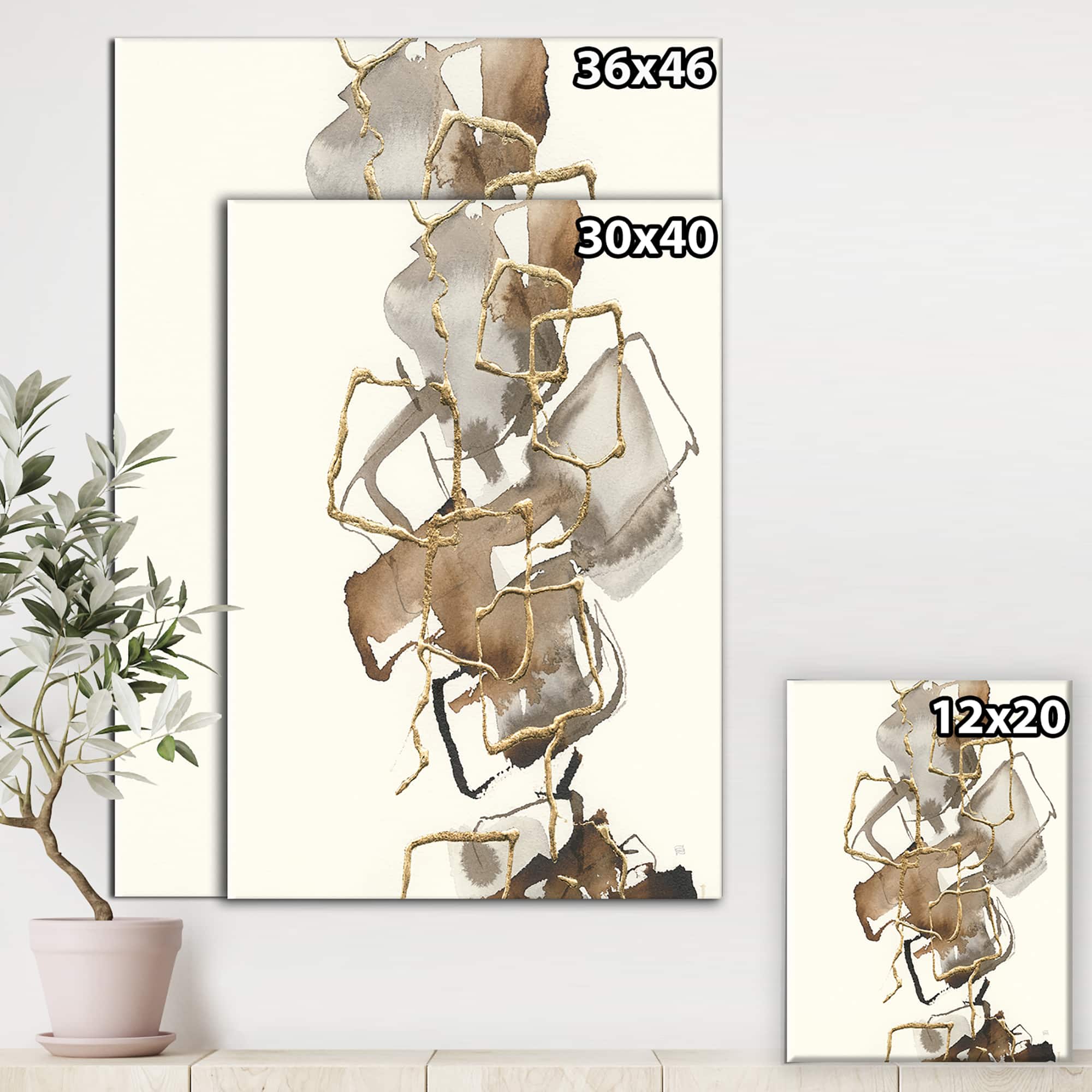 Designart - Gold Glam Squares III