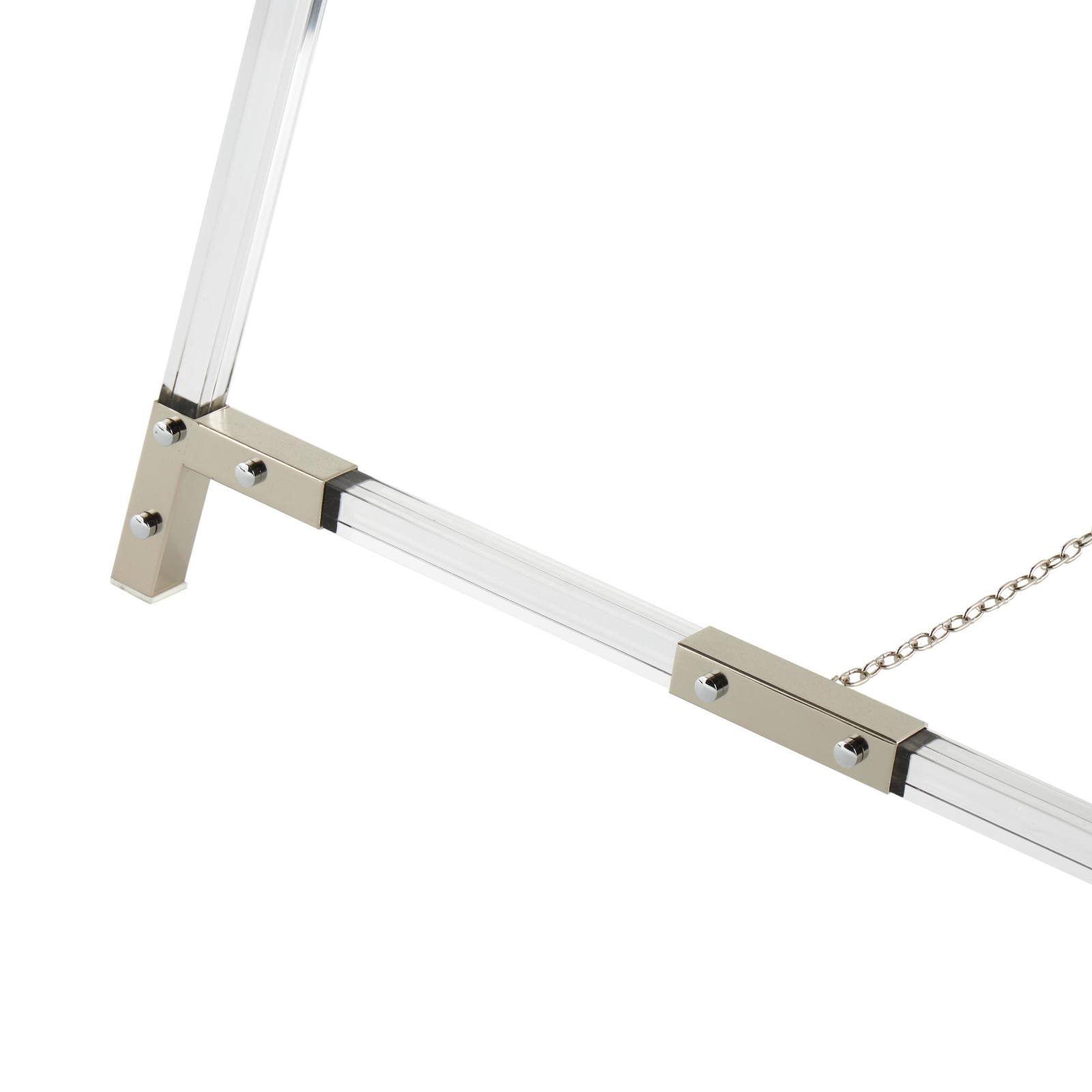 57" Clear Acrylic Plastic Adjustable 7-Tier Display Easel with Silver Accents & Chain Support