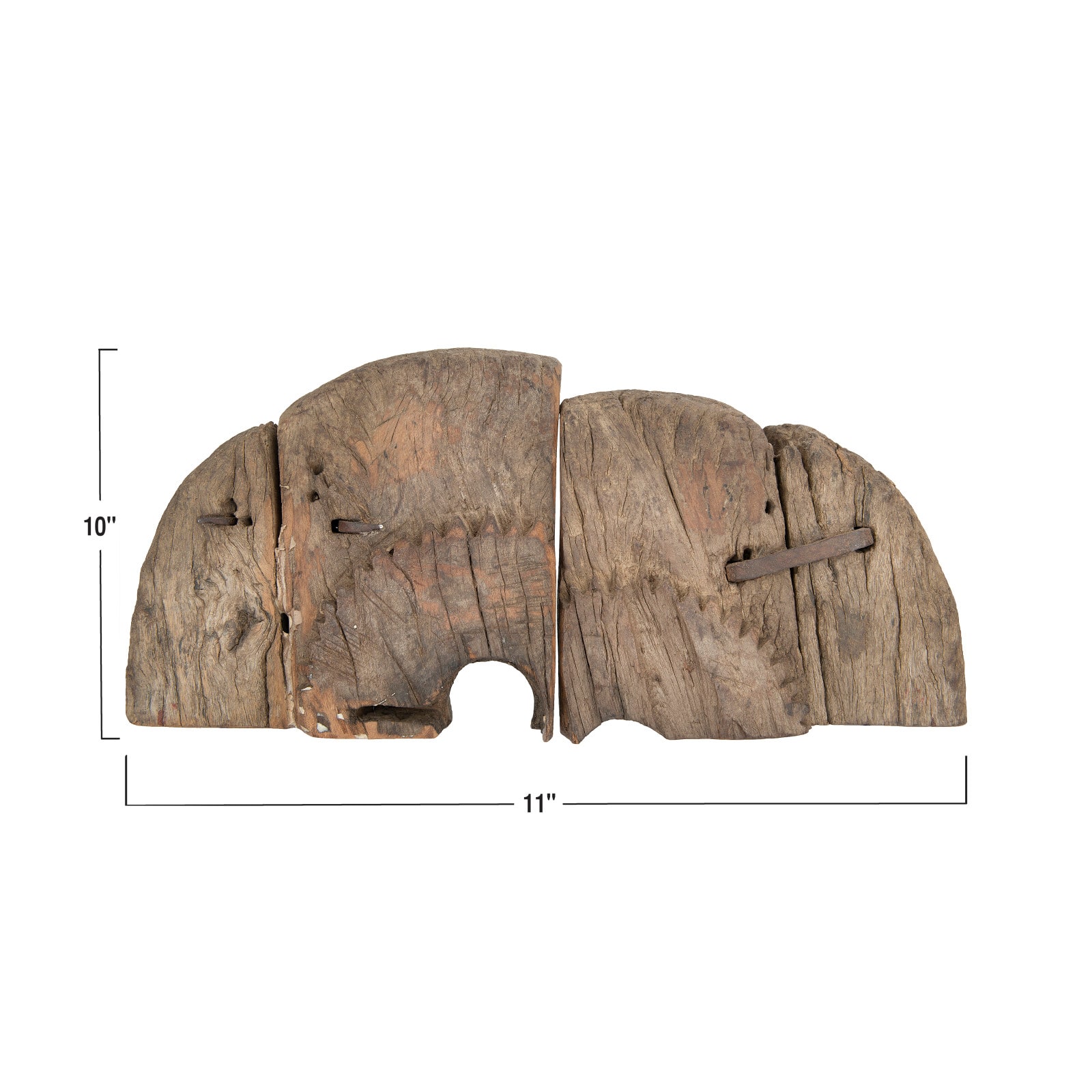 Hello Honey® Found Wood Wheel Cog Bookends Set