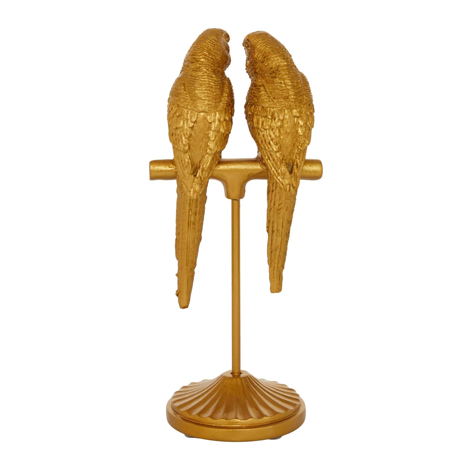 Gold Resin Country Cottage Bird Sculpture, 9" x 3" x 3"