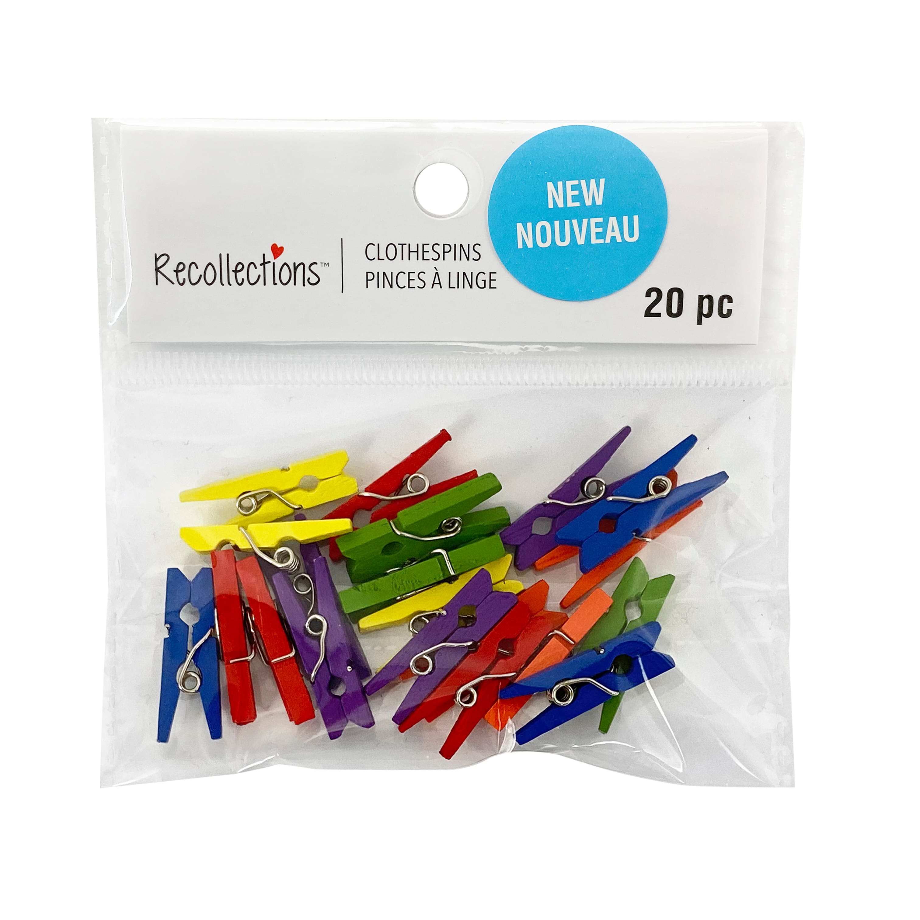 12 Packs: 20 ct. (240 total) Mini Primary Clothespins by Recollections™