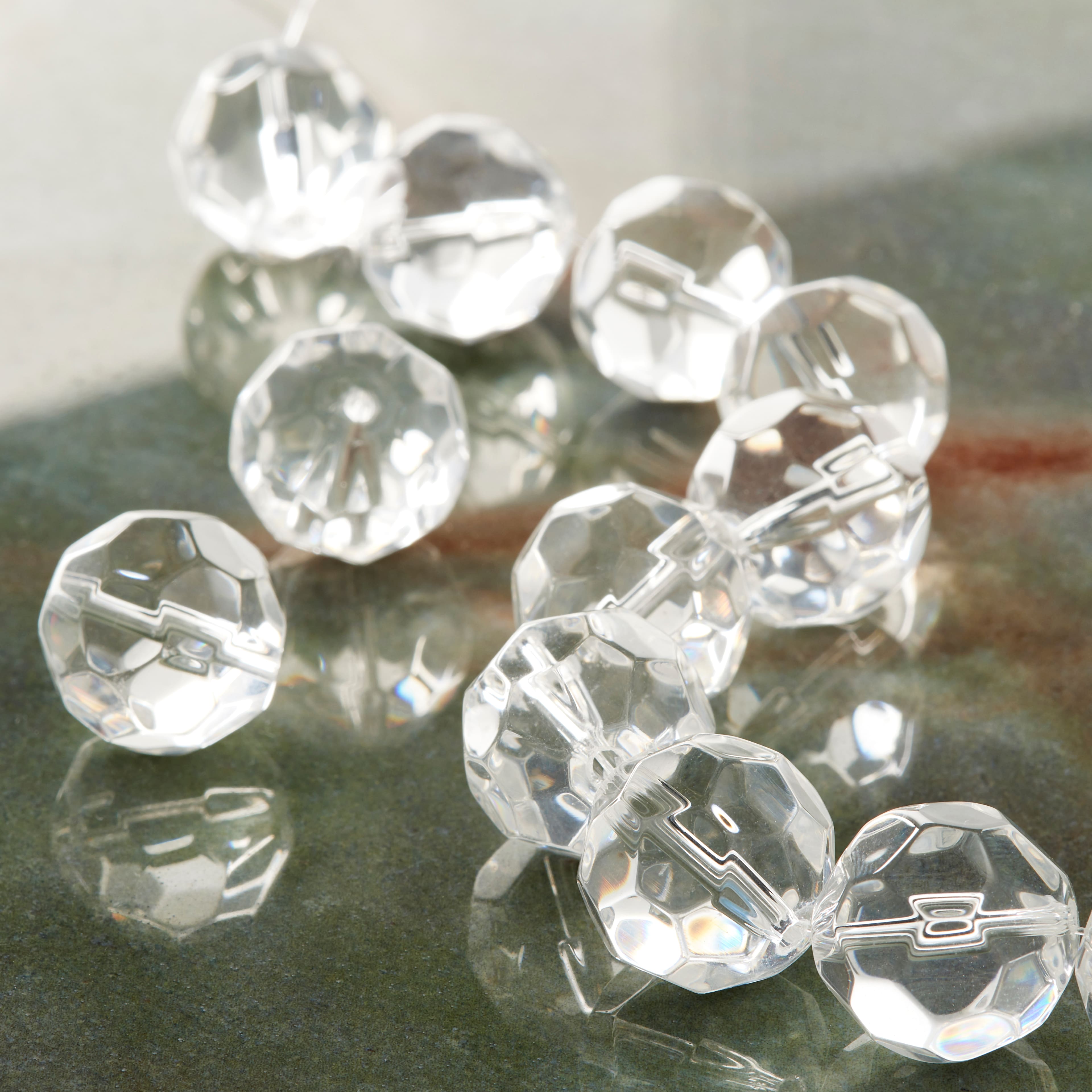 12 Pack: Crystal Faceted Glass Round Beads, 18mm by Bead Landing™