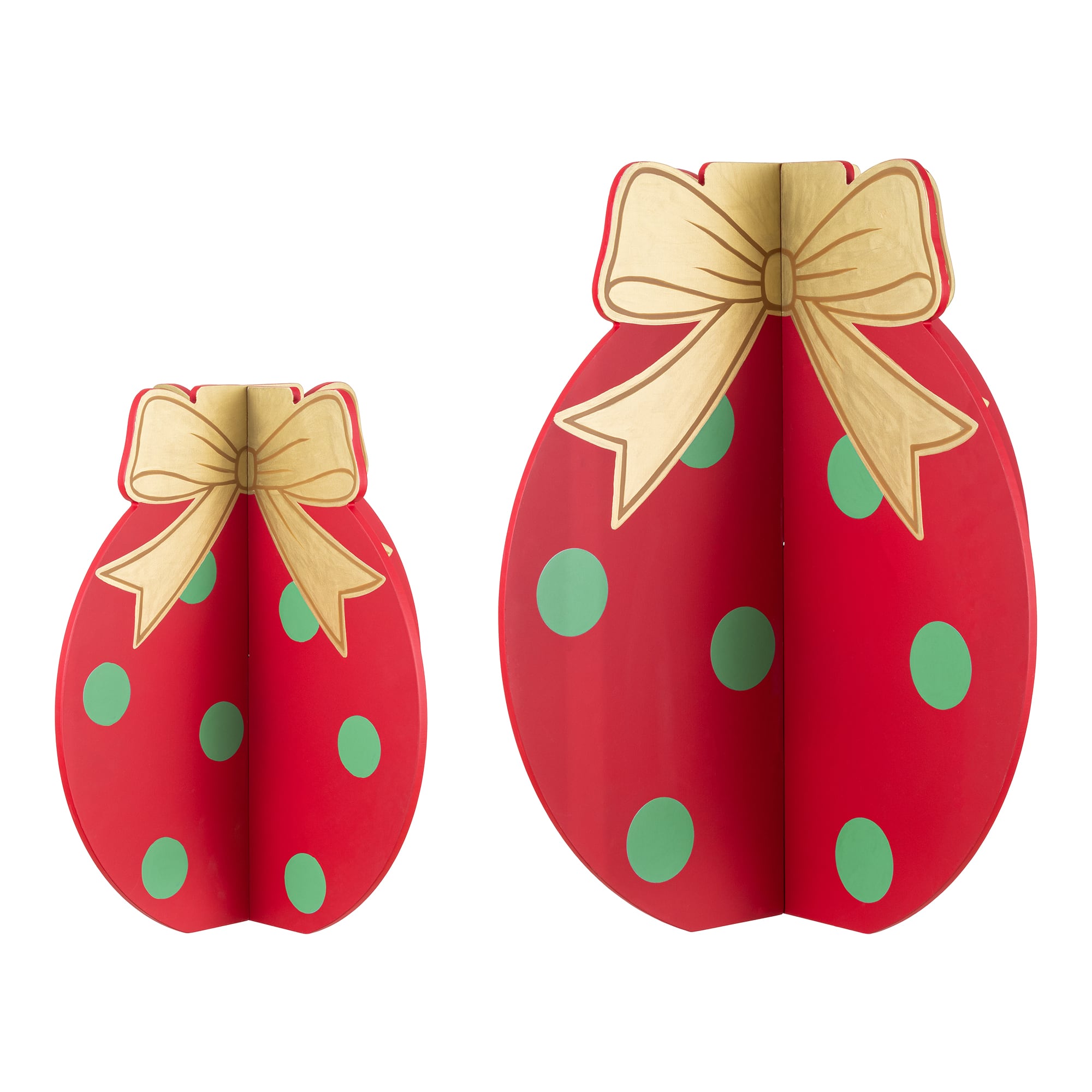 Glitzhome® Set of 2 Wooden Interlocking Christmas Ornaments Porch Decor | 22" x 22" x 24" | Michaels®