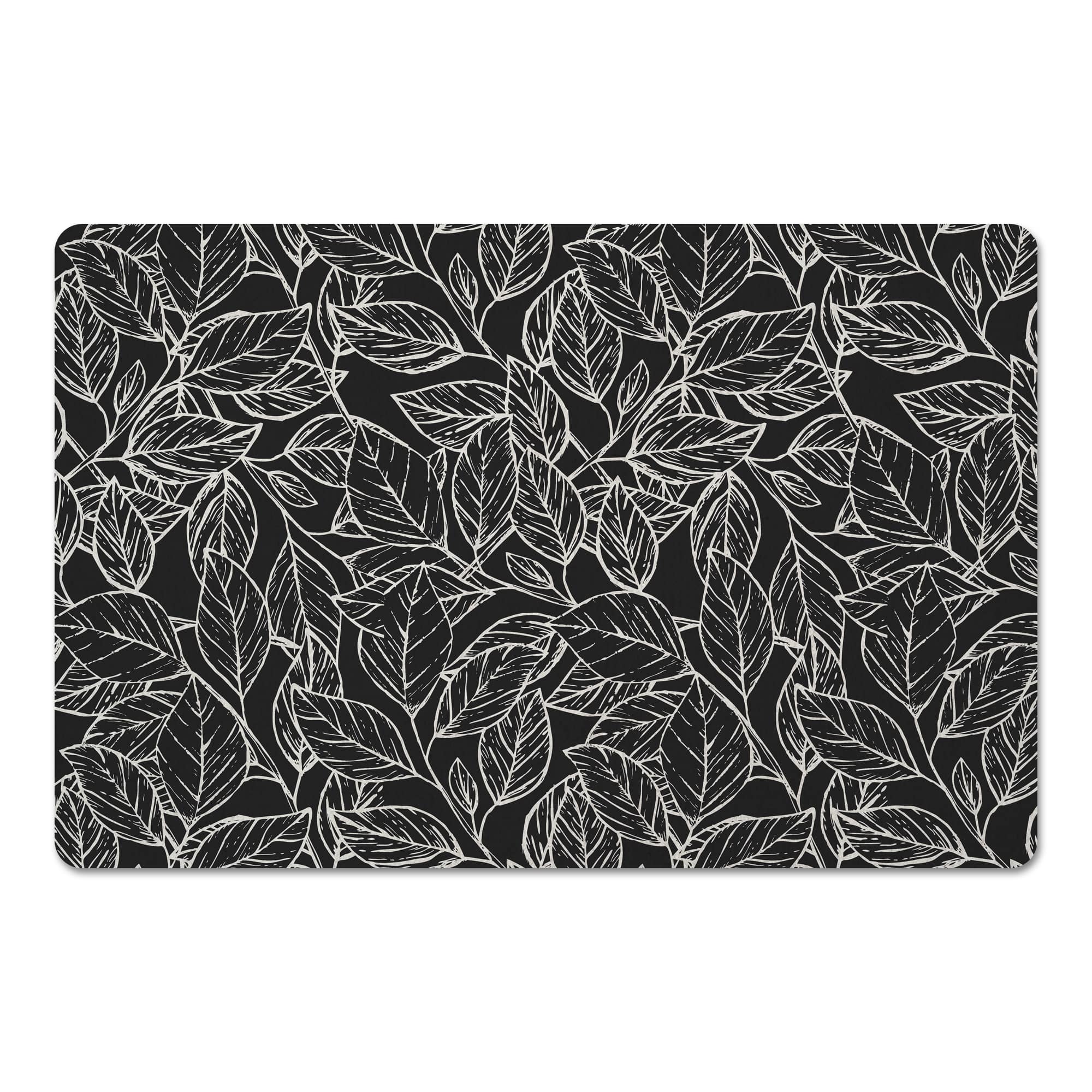 Sketched Leaf Pattern 27" x 18" Floor Mat
