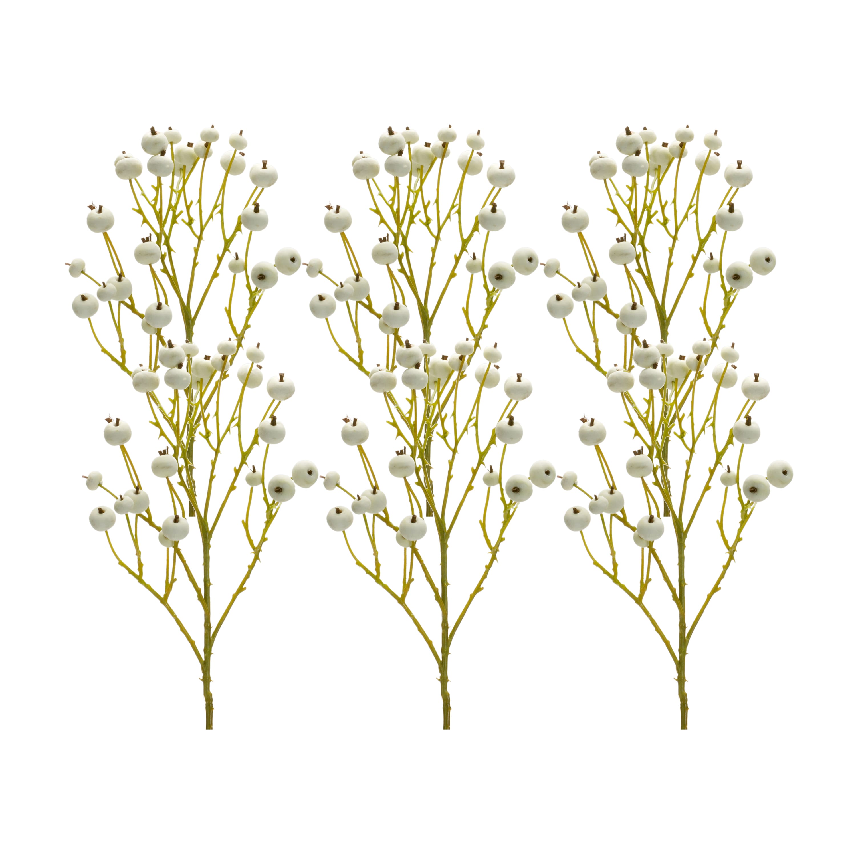 27.5" White Berry Sprays, 6ct.