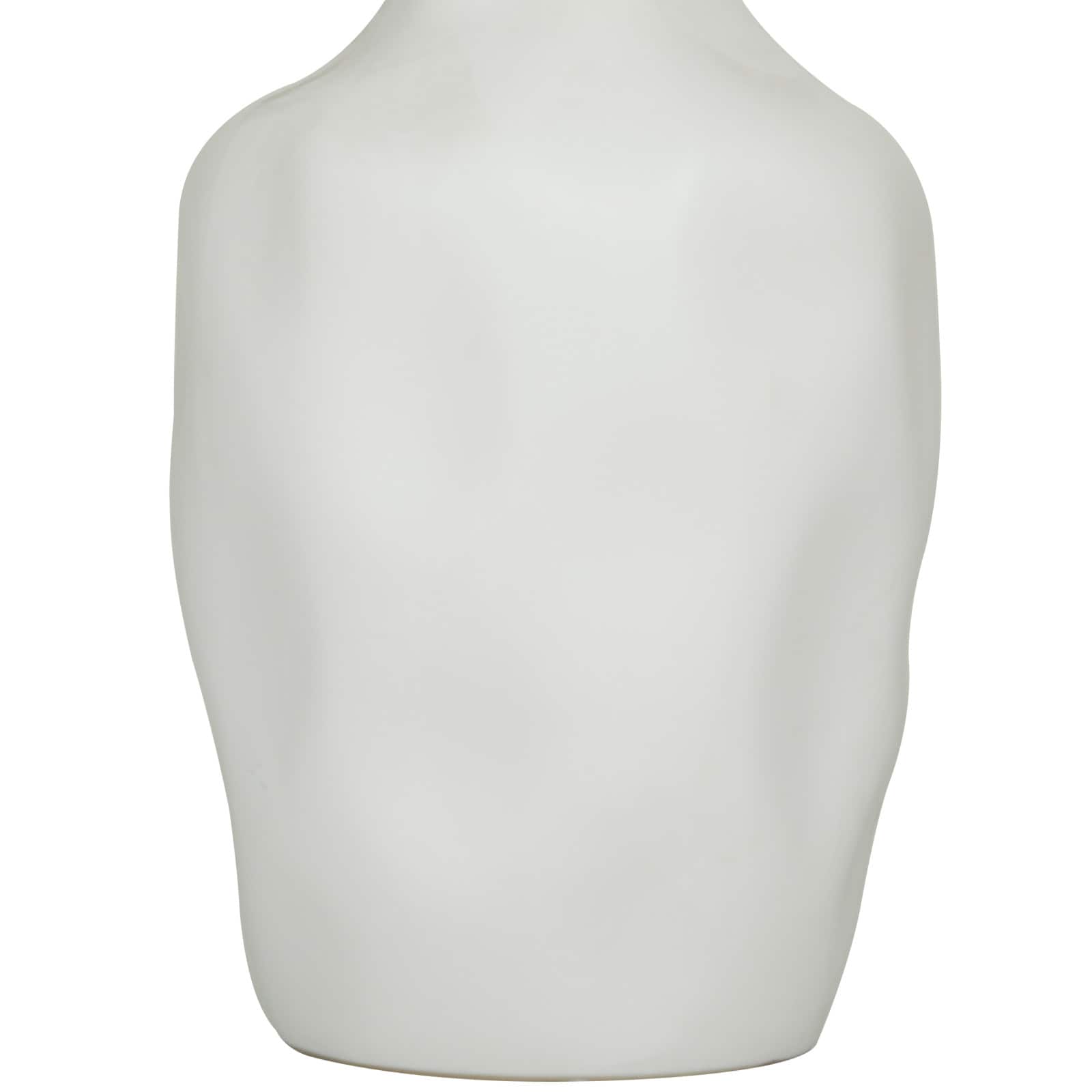 CosmoLiving by Cosmopolitan White Ceramic Faceted Vase 9" x 9" x 14"
