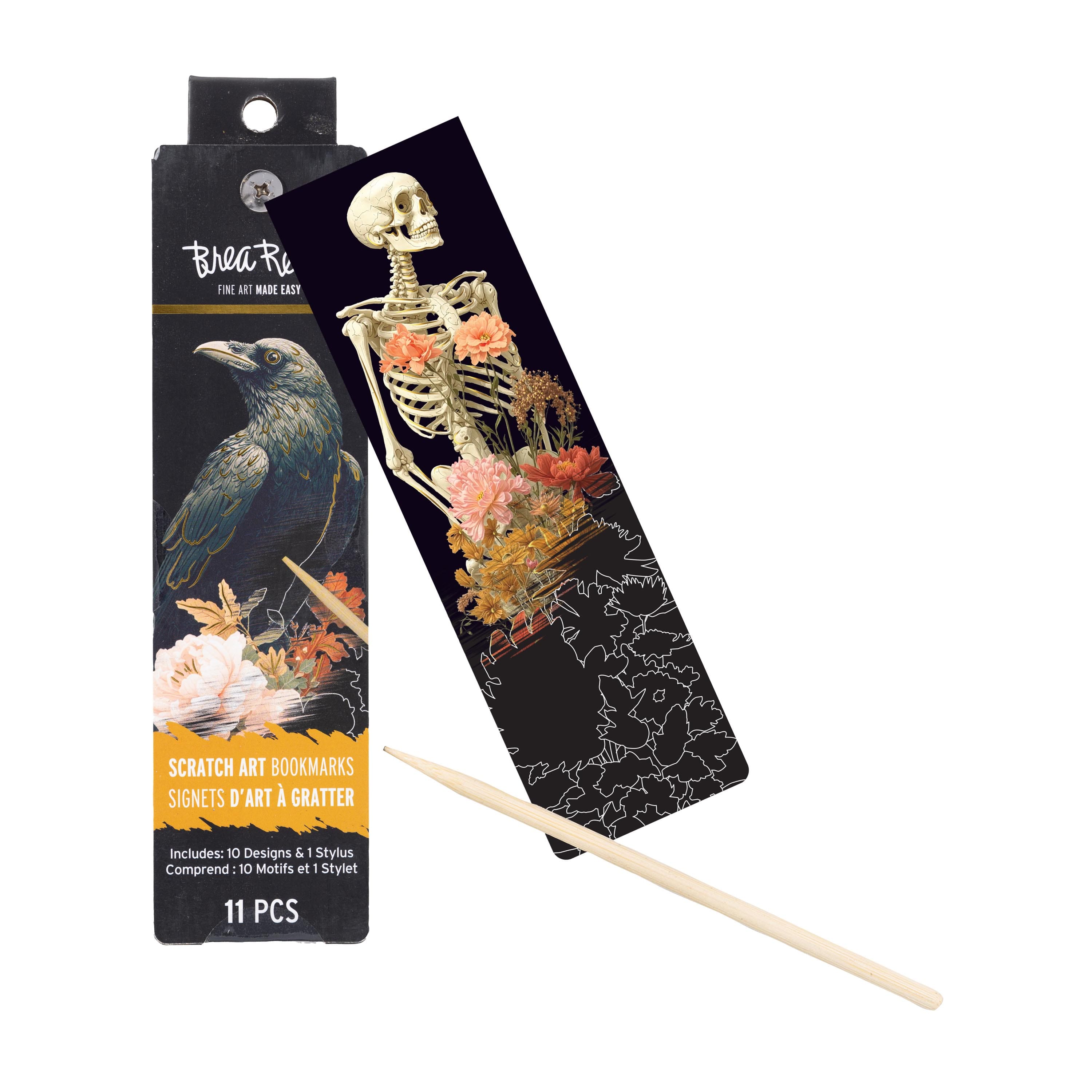 Brea Reese® Spooky Botanicals Scratch Art Bookmarks