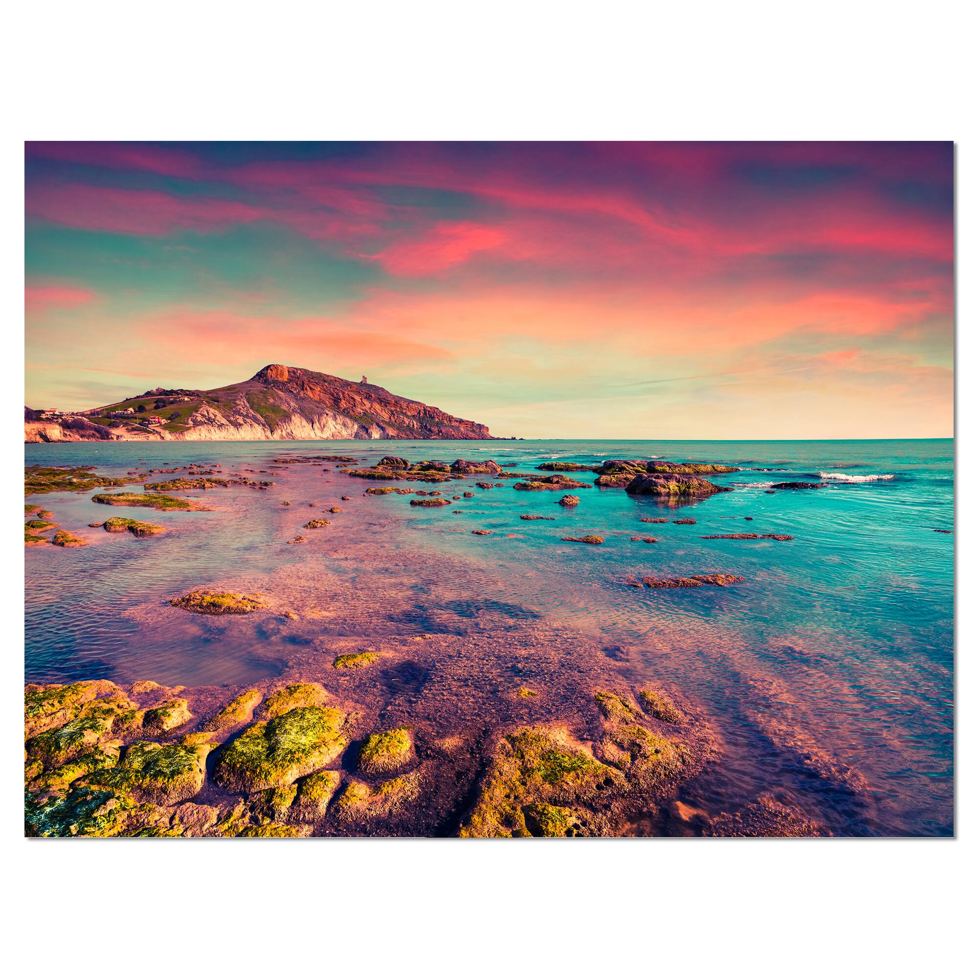 Designart - Giallonardo Beach Colorful Sunset