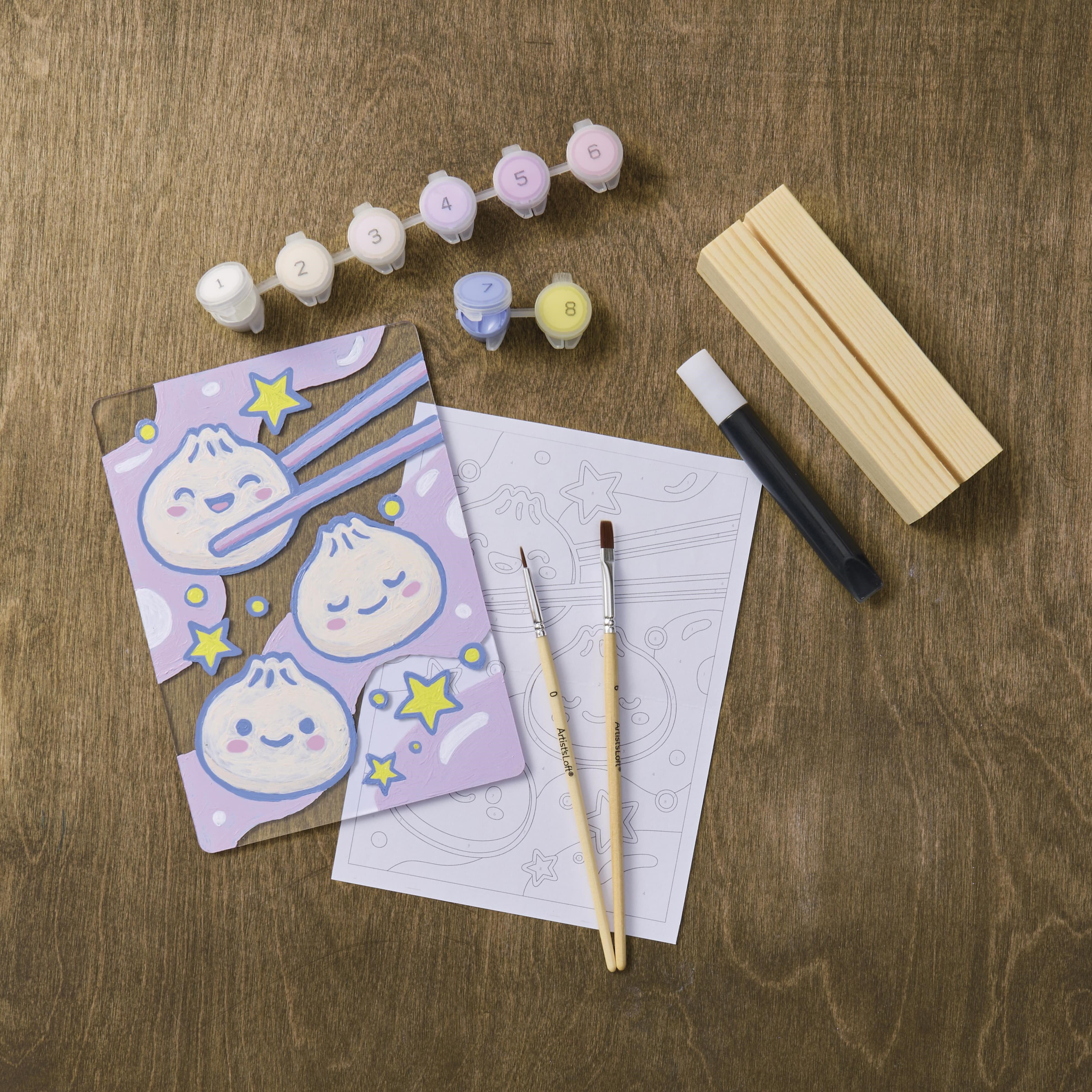 5" x 7" Kawaii Dumpling Paint-by-Number Acrylic Surface Kit by Artist's Loft®