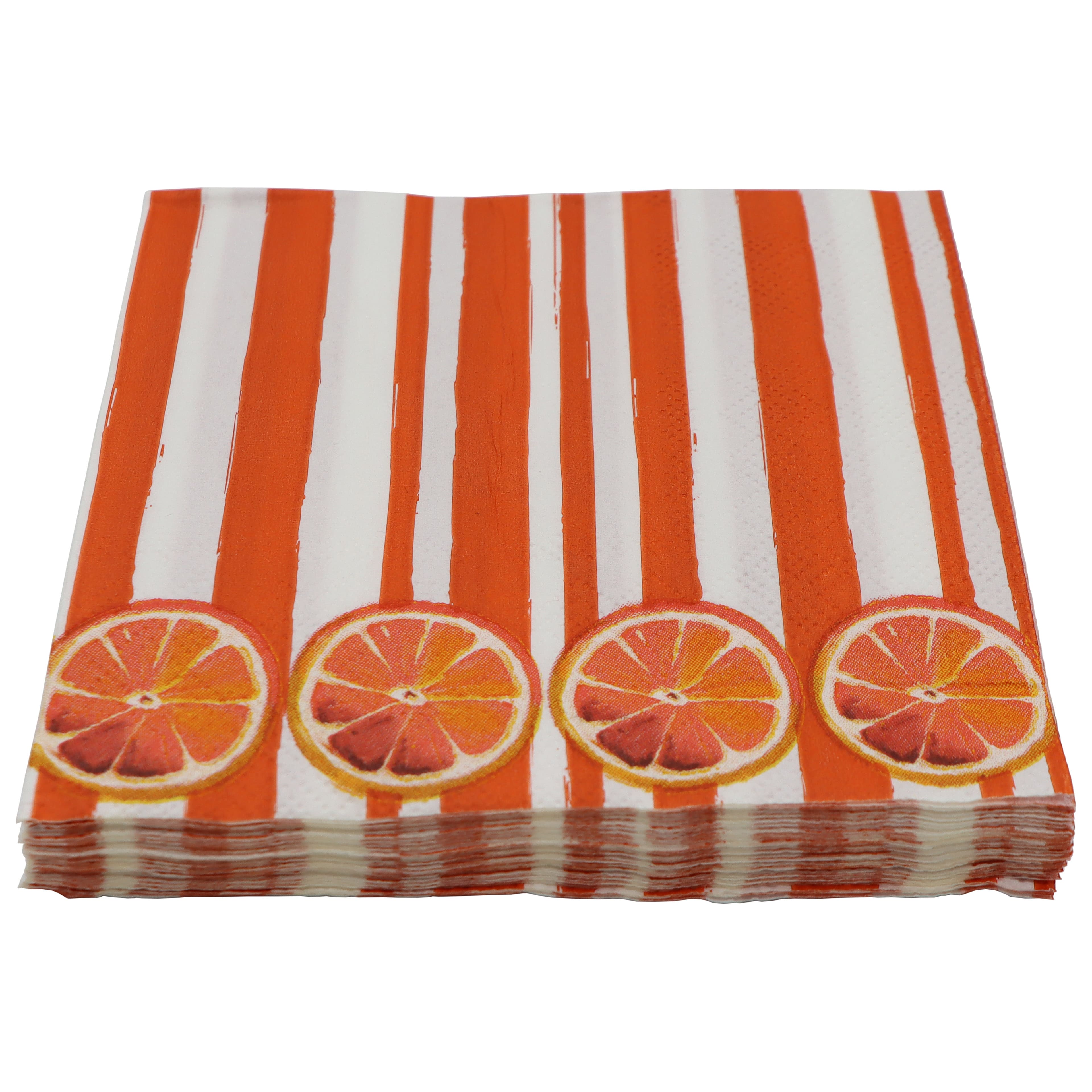 Citrus Kitchen Orange Stripes Paper Beverage Napkins, 20ct. by Celebrate It™
