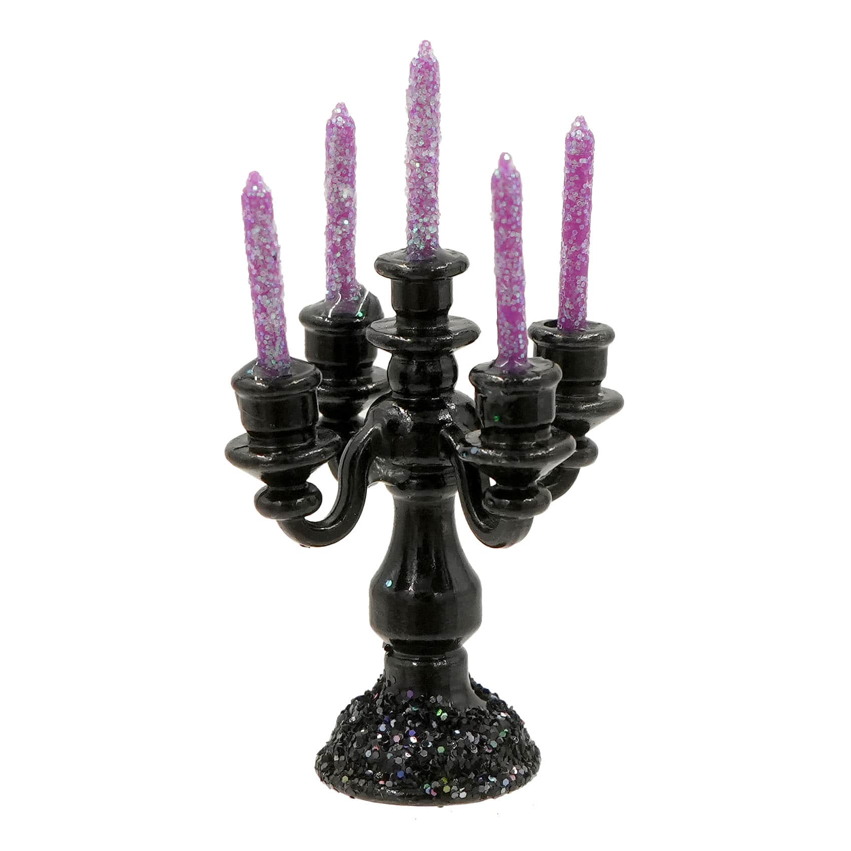 Mini Black & Purple Candelabra by Ashland®