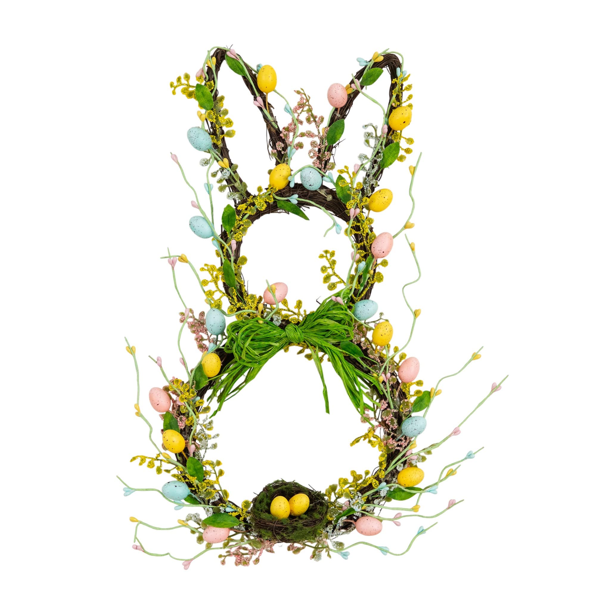 22" Artificial Easter Bunny Shaped Wreath