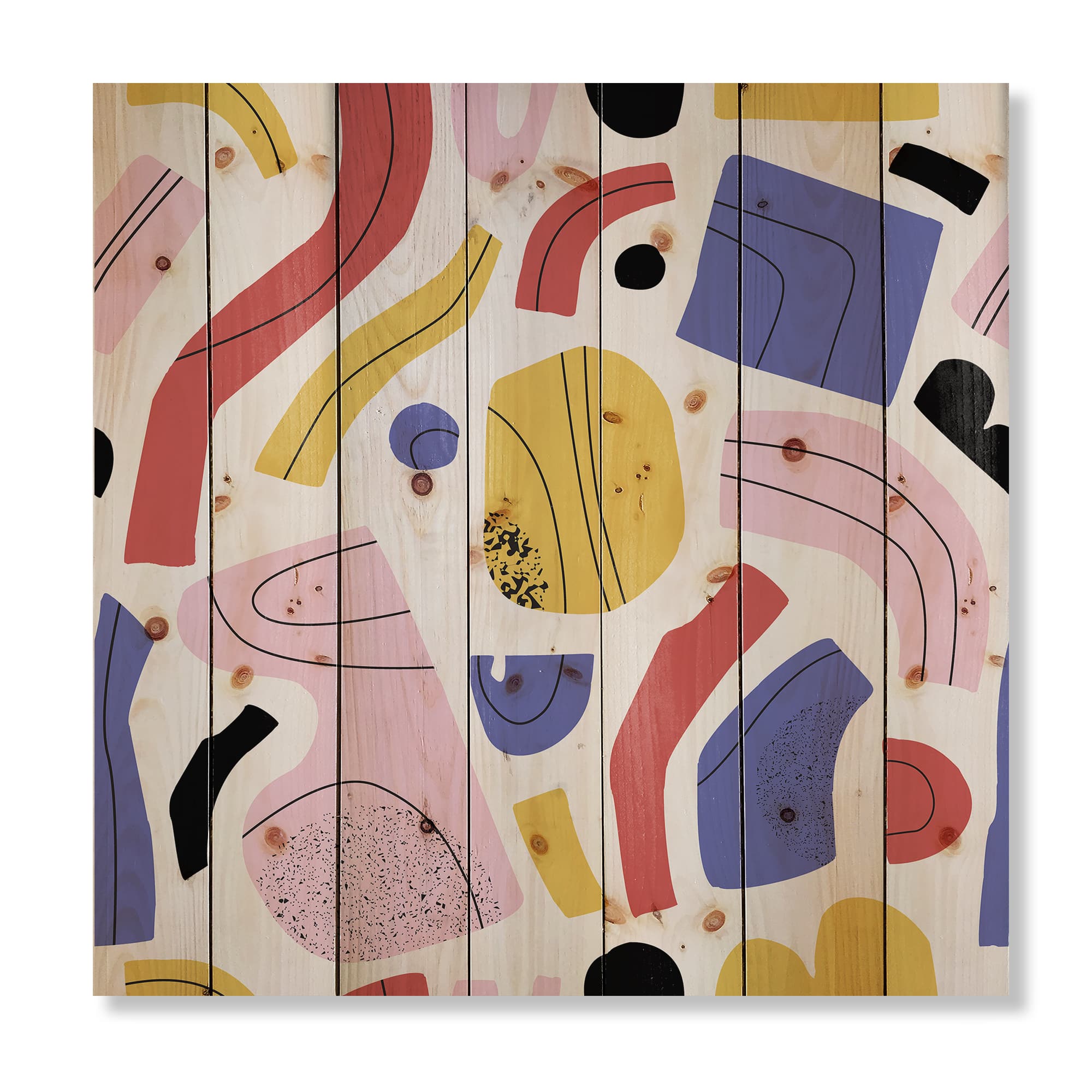 Designart - Organic and Elements In Red Yellow and Pink