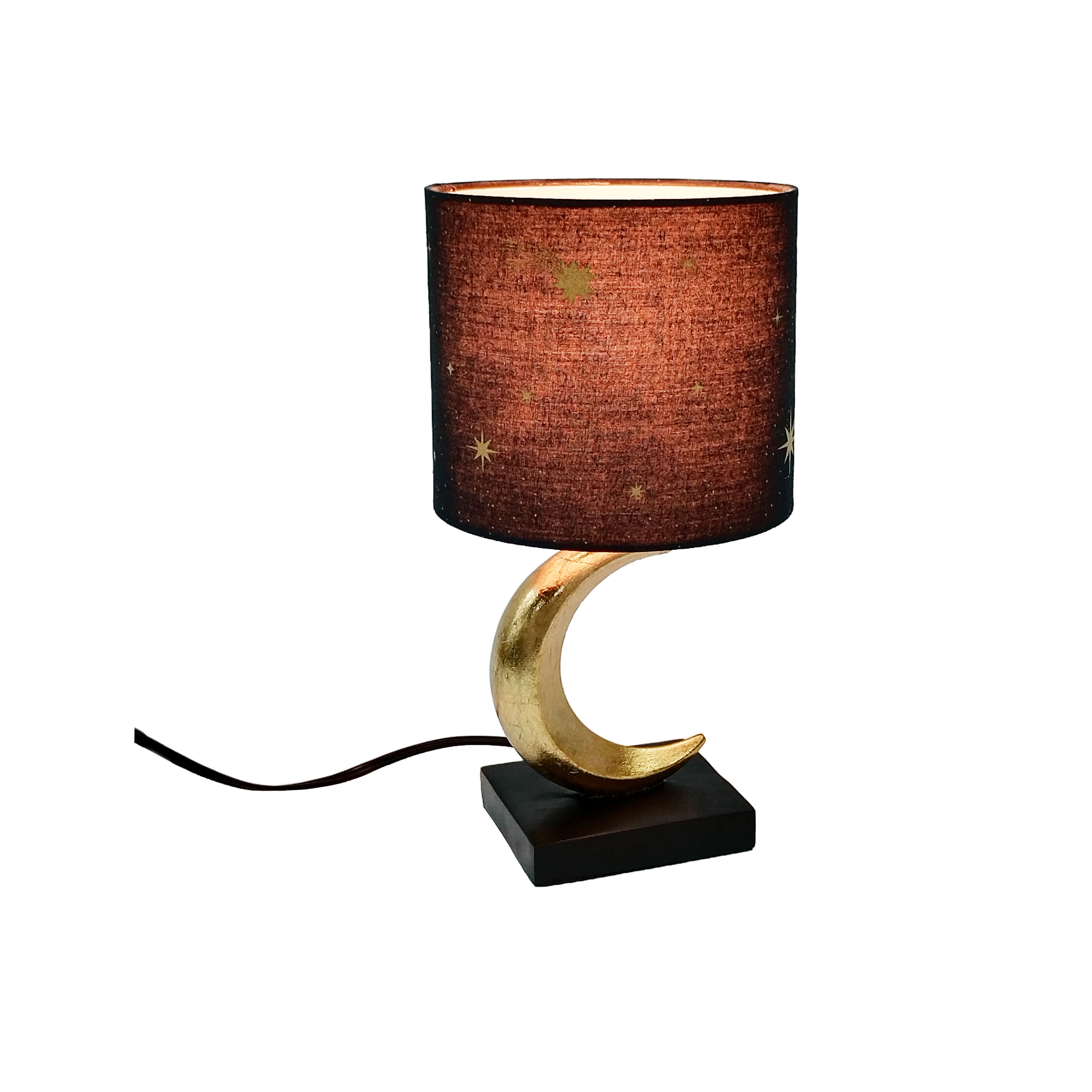 13.75" Black & Gold Moon Tabletop Lamp by Ashland®