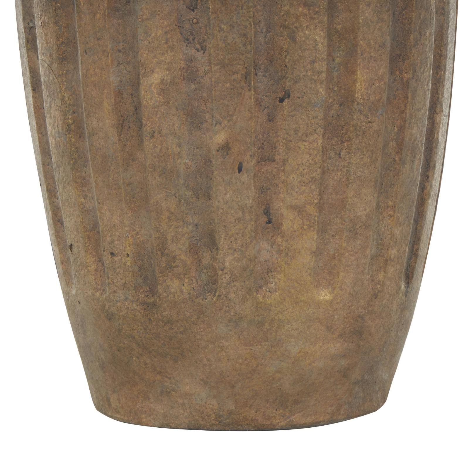 28.5" Brown Ceramic Distressed Antique Style Pot Vase Table Lamp