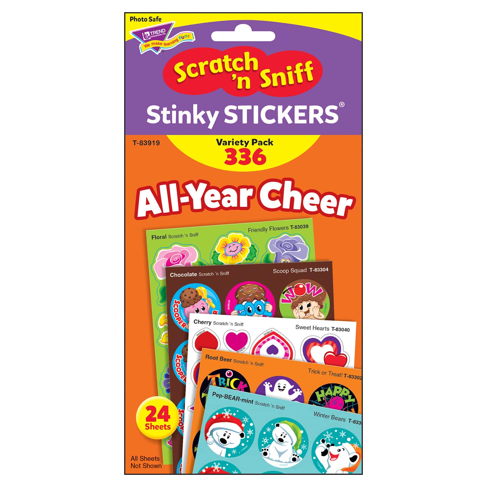 Trend Enterprises® Stinky Stickers® All Year Cheer Variety Pack, 2 Packs of 336ct.